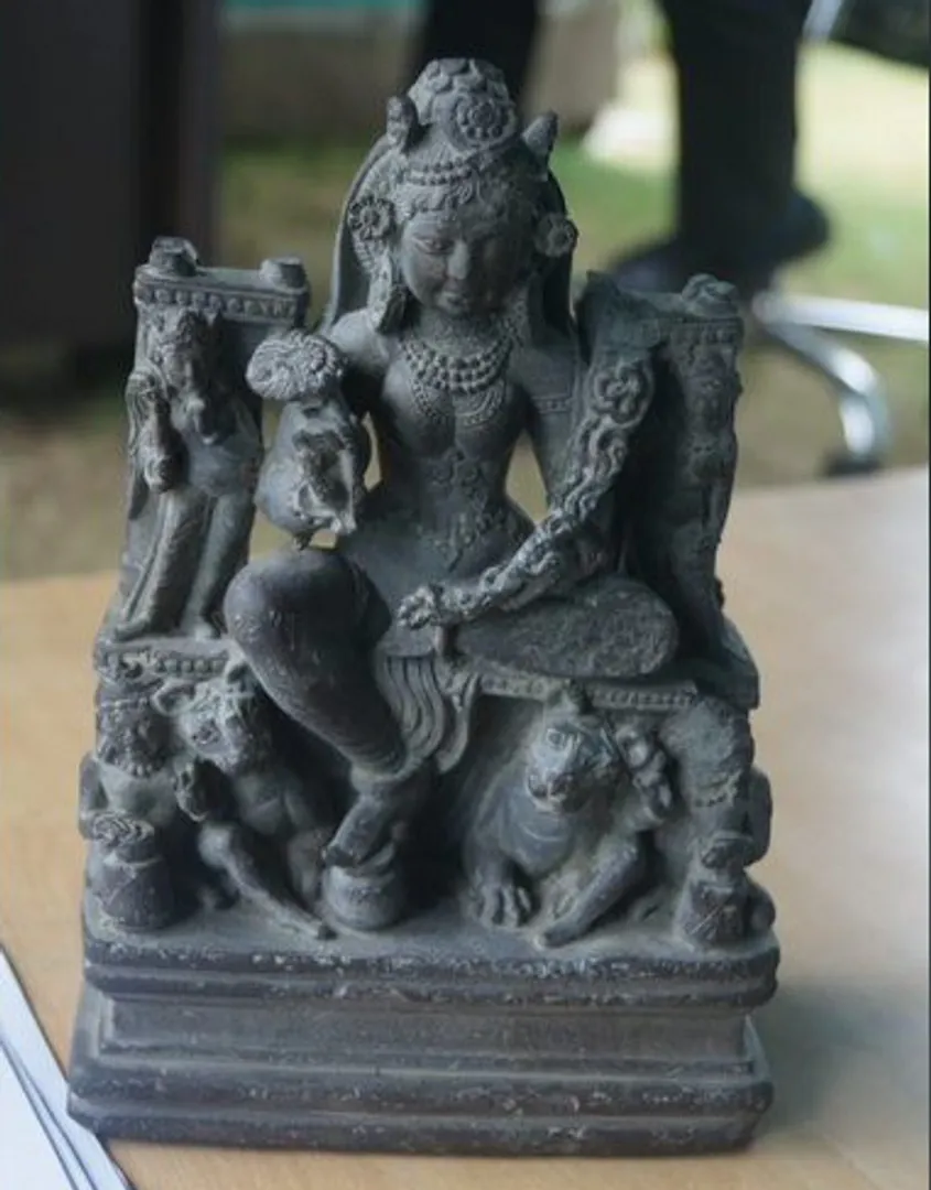 1,200-year-old sculpture of Goddess Durga recovered from river Jhelum in Kashmir