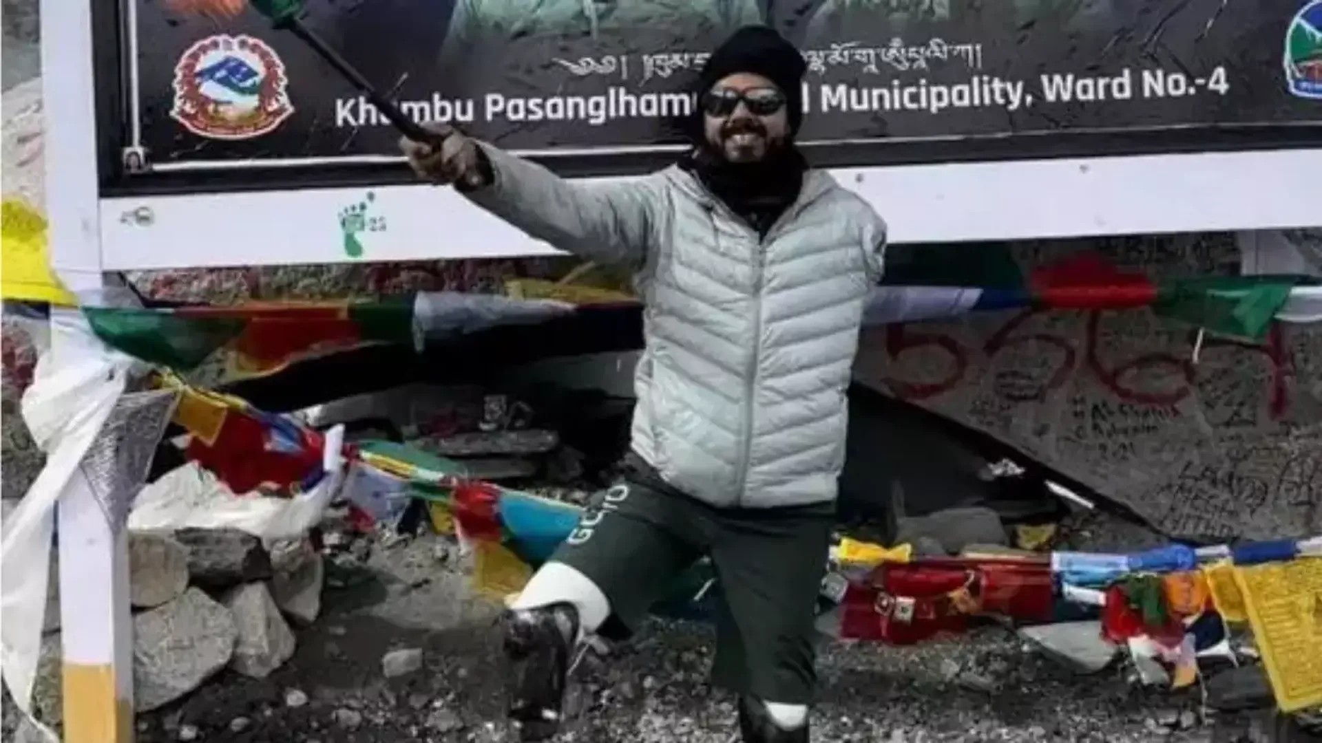 India's Tinkesh Kaushik becomes first triple amputee to reach the Mount Everest base camp 