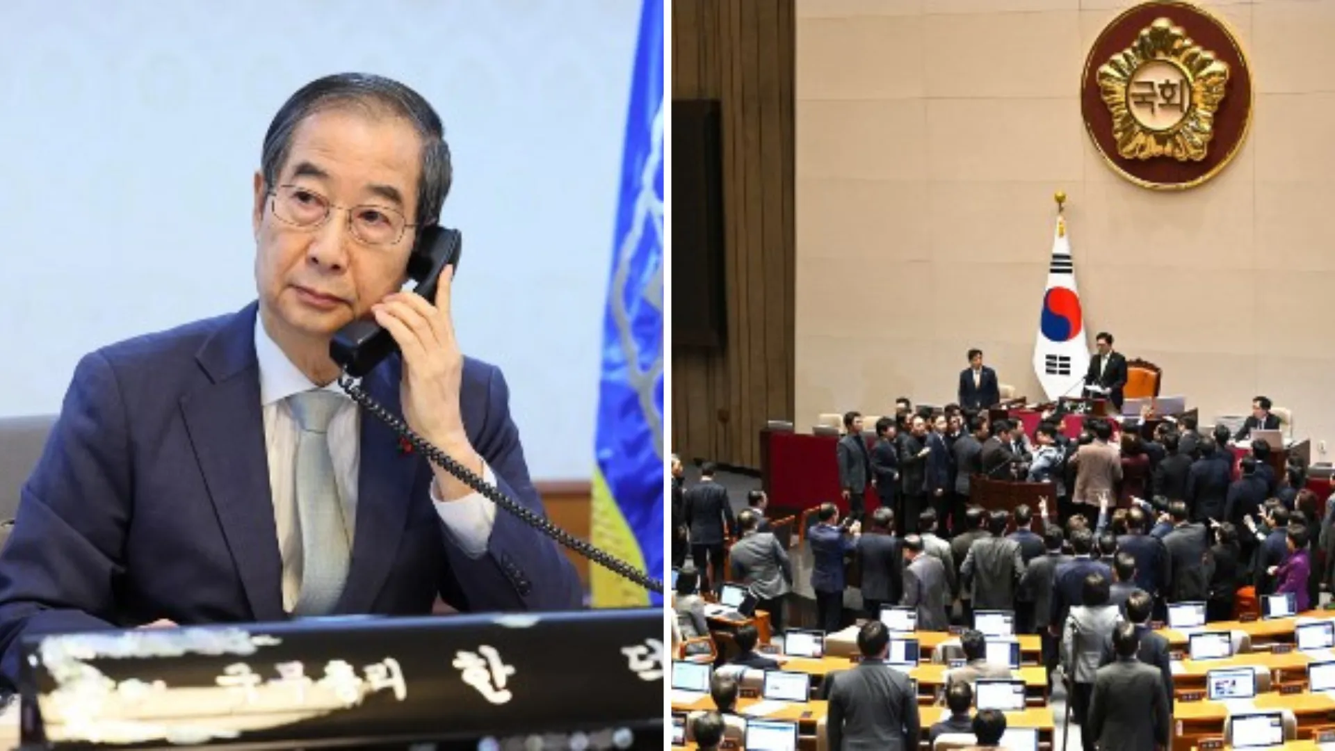 Prime minister Han took over the role after President Yoon was impeached by parliament following his failed attempt to impose martial law on 3 December.