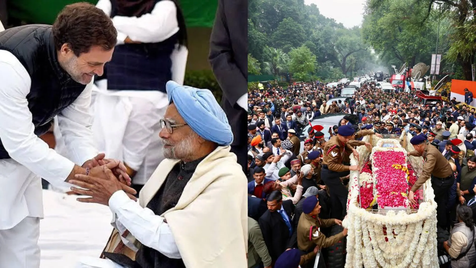 Rahul Gandhi accused the Centre for its decision to conduct the cremation of former prime minister at Nigambodh Ghat 