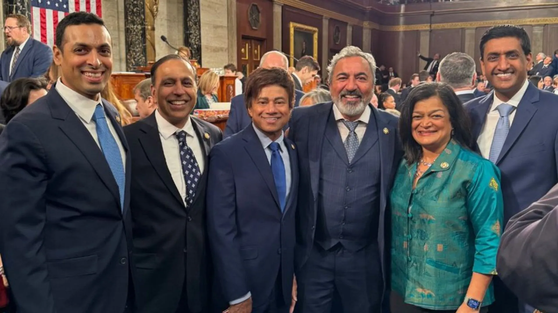 Six Indian-Americans Ami Bera, Suhash Subramania, Pramila Jayapal, Ro Khanna, Shri Thanedar, Raja Krishnamoorthi 