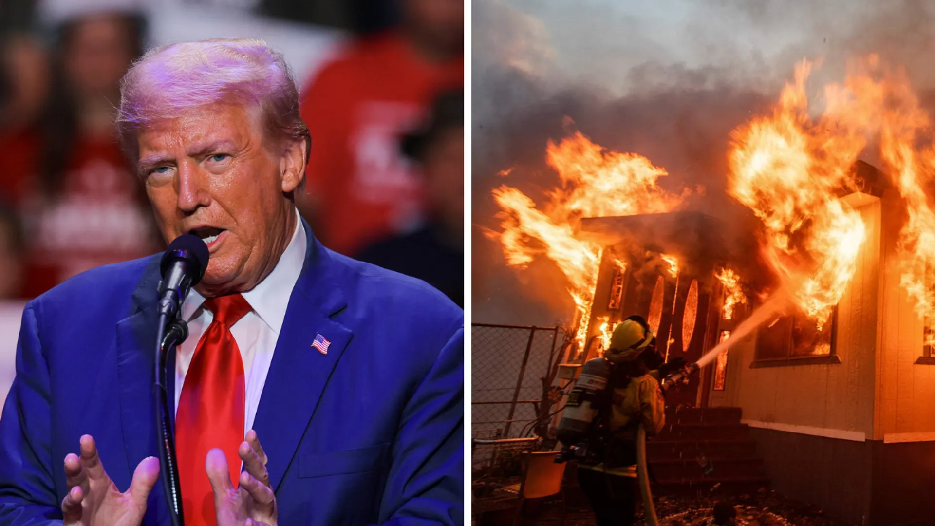 LA wildfires: Trump hits out at California leaders over their response to control blaze.
