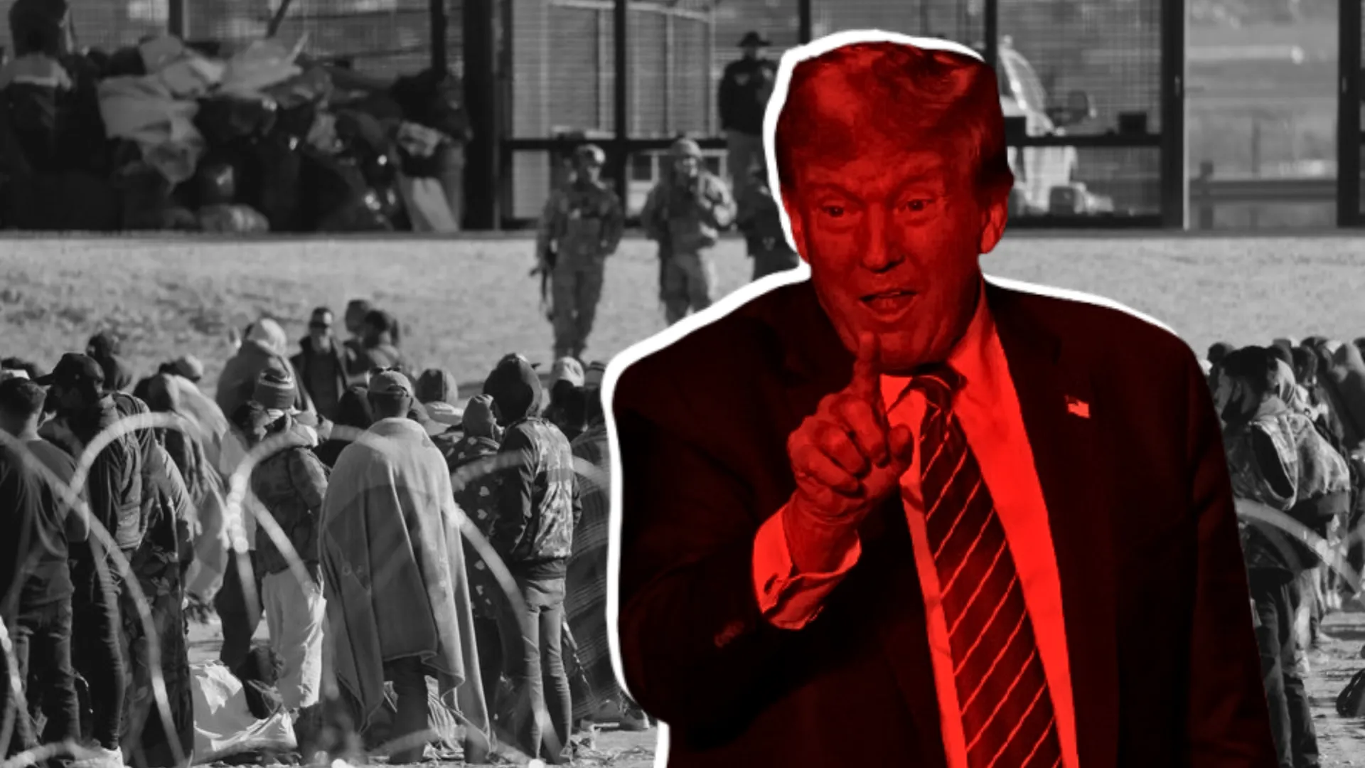 Trump, Migrants on US Mexico border