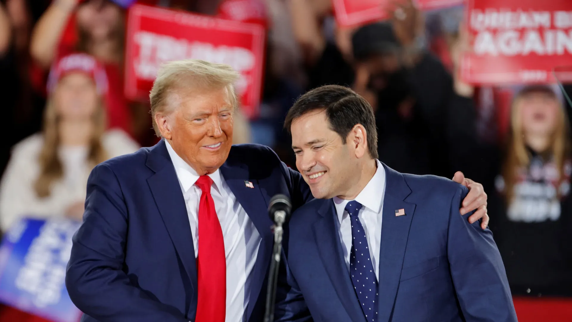 US President Donald Trump with Secretary of State Marco Rubio