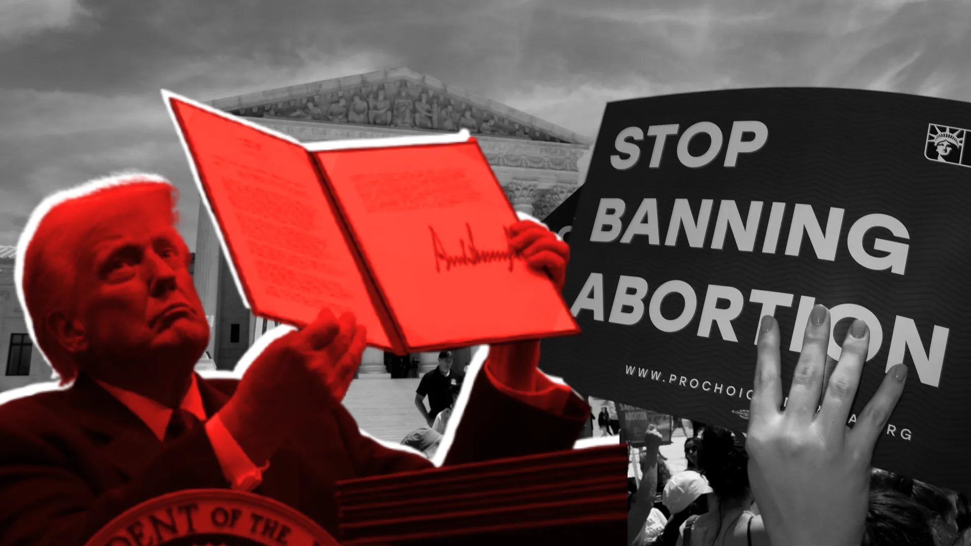 Trump also signed an executive order aimed at enforcing the Hyde Amendment, which has banned the use of any federal dollars on abortions since 1977.
