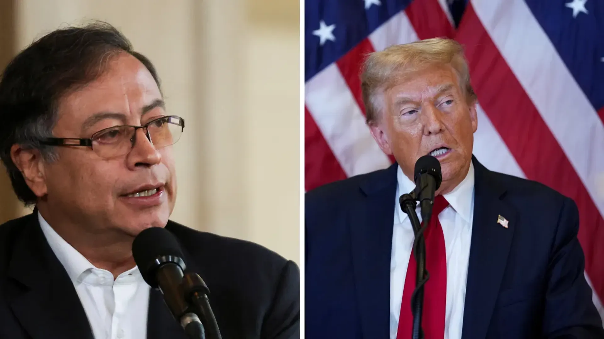 File photos of Colombian President Petro and US President Trump
