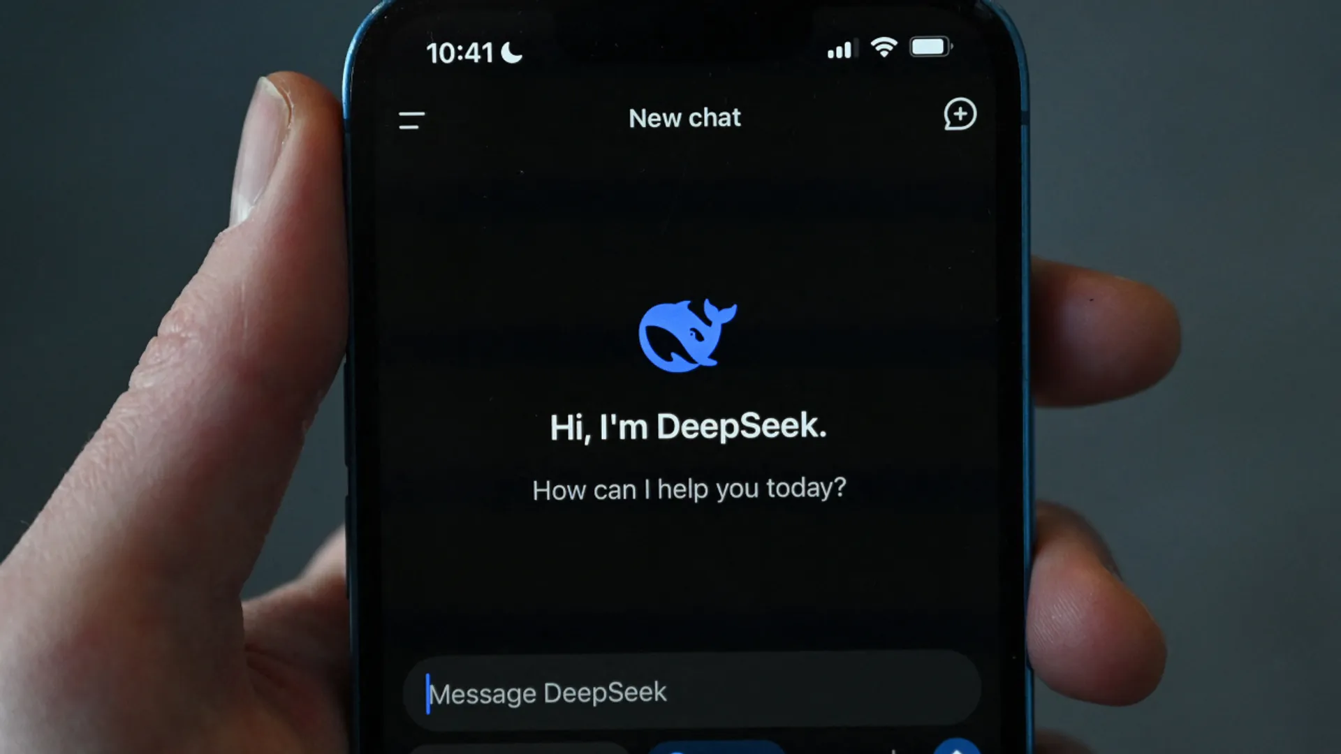 This photo illustration shows the DeepSeek app on a mobile phone in Beijing on January 27, 2025. Chinese firm DeepSeek's artificial intelligence chatbot has soared to the top of the Apple Store's download charts, stunning industry insiders and analysts with its ability to match its US competitors.