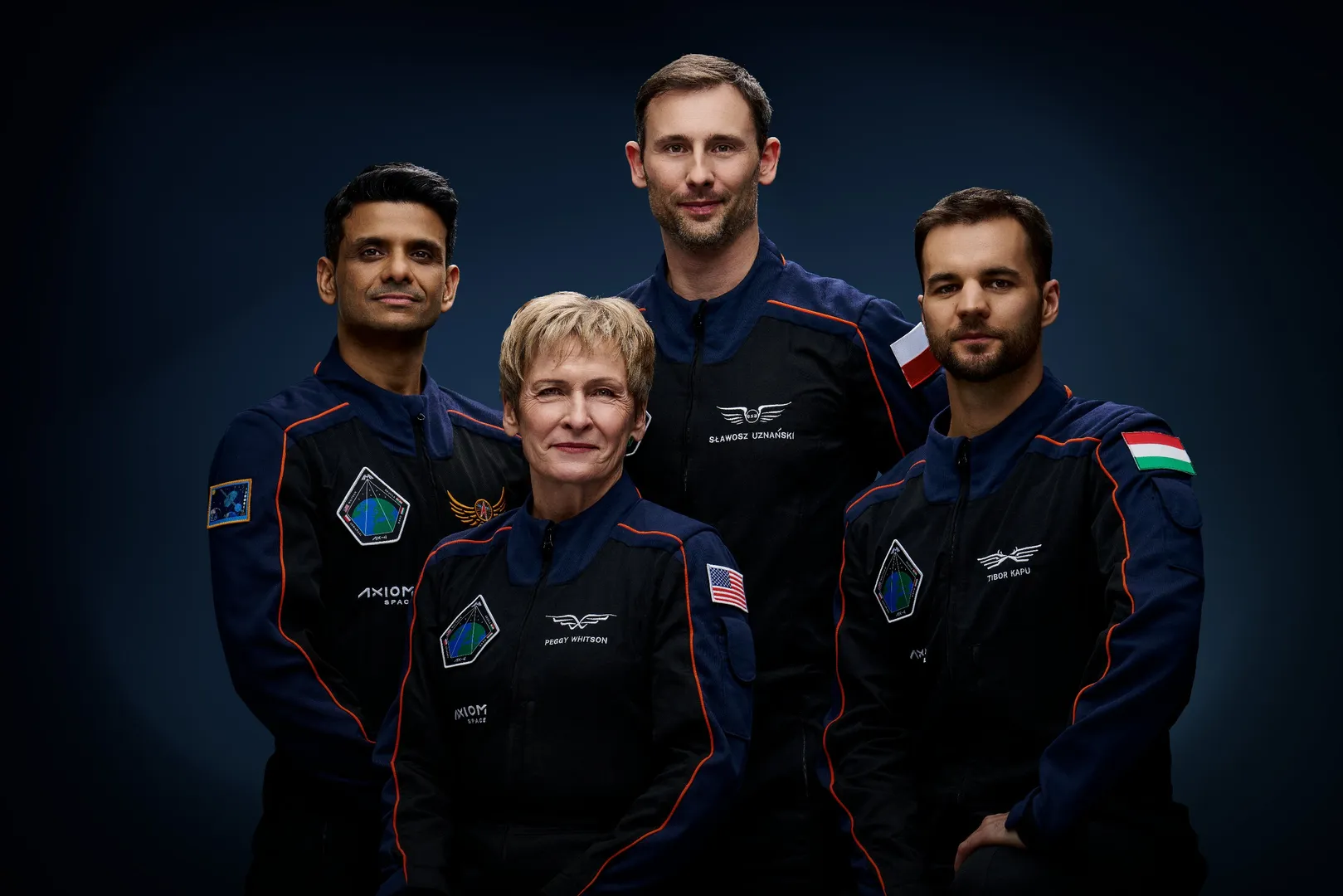 The Ax4 crew comprising of Commander Peggy Whitson of US, Mission Pilot Shubhanshu Shukla of India, Mission Specialist Sławosz Uznański-Wiśniewski of Poland and Mission Specialist Tibor Kapu of Hungary.