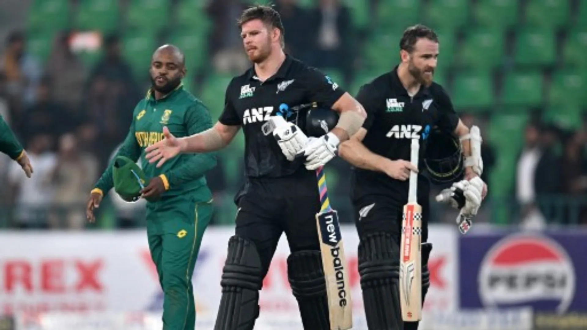 New Zealand players celebrate the win