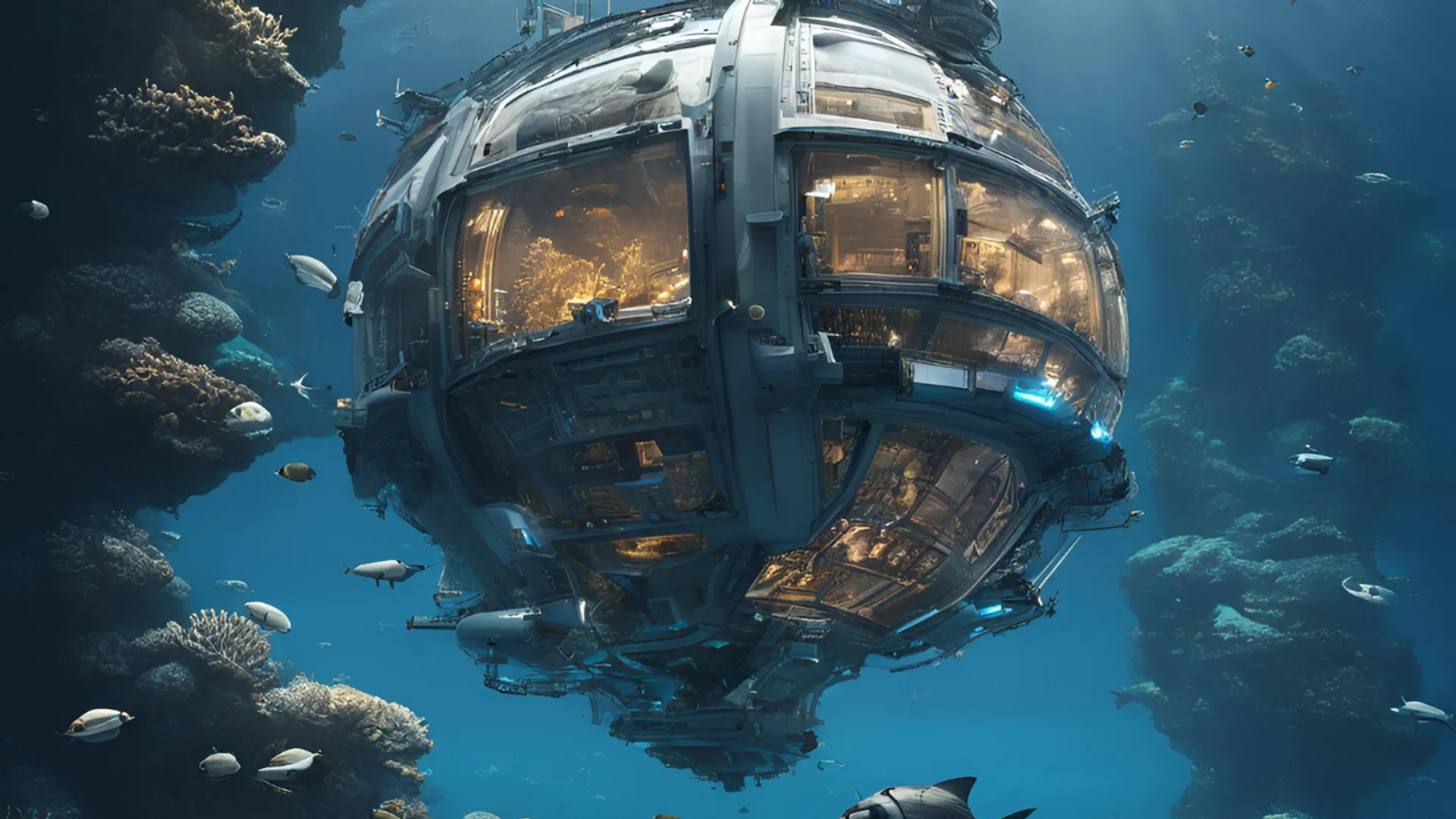 AI image of deep sea space station