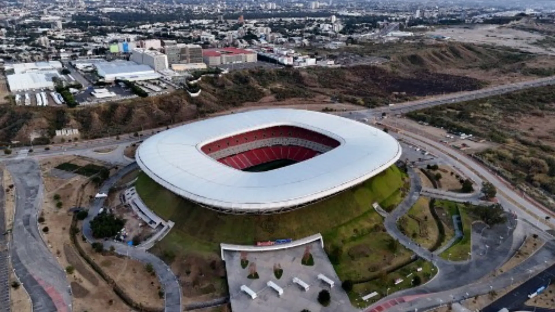Aerial view showing the Akron Stadium in Zapopan, Jalisco State, Mexico, on January 6, 2025, which will be one of the venues for the 2026 FIFA World Cup