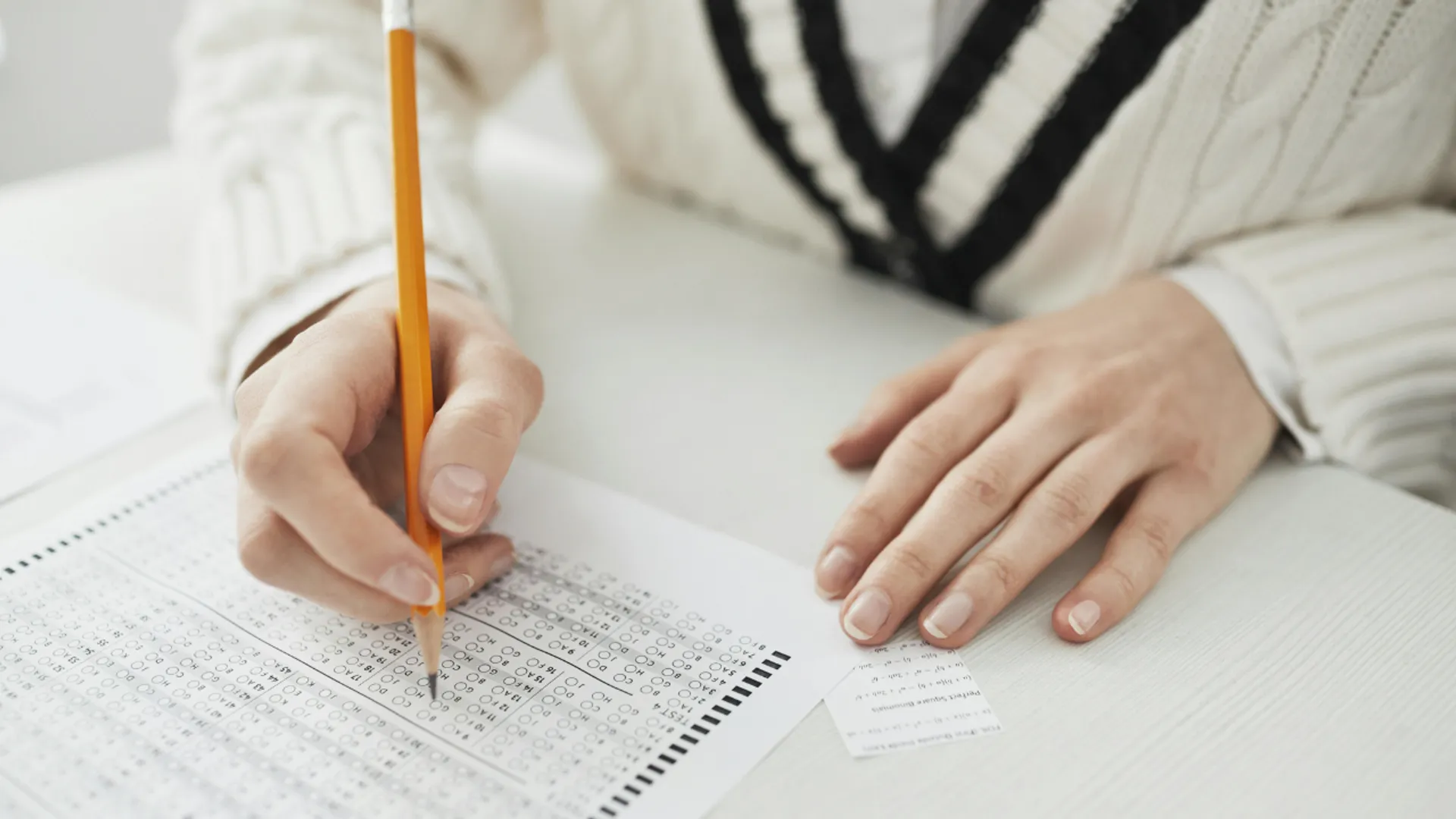 Person taking test