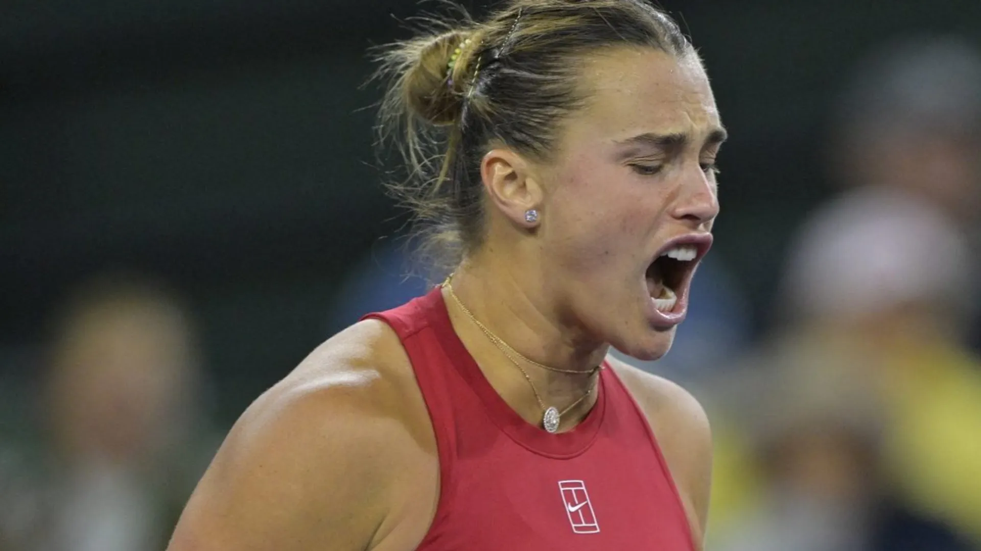 Aryna Sabalenka in action on Tuesday