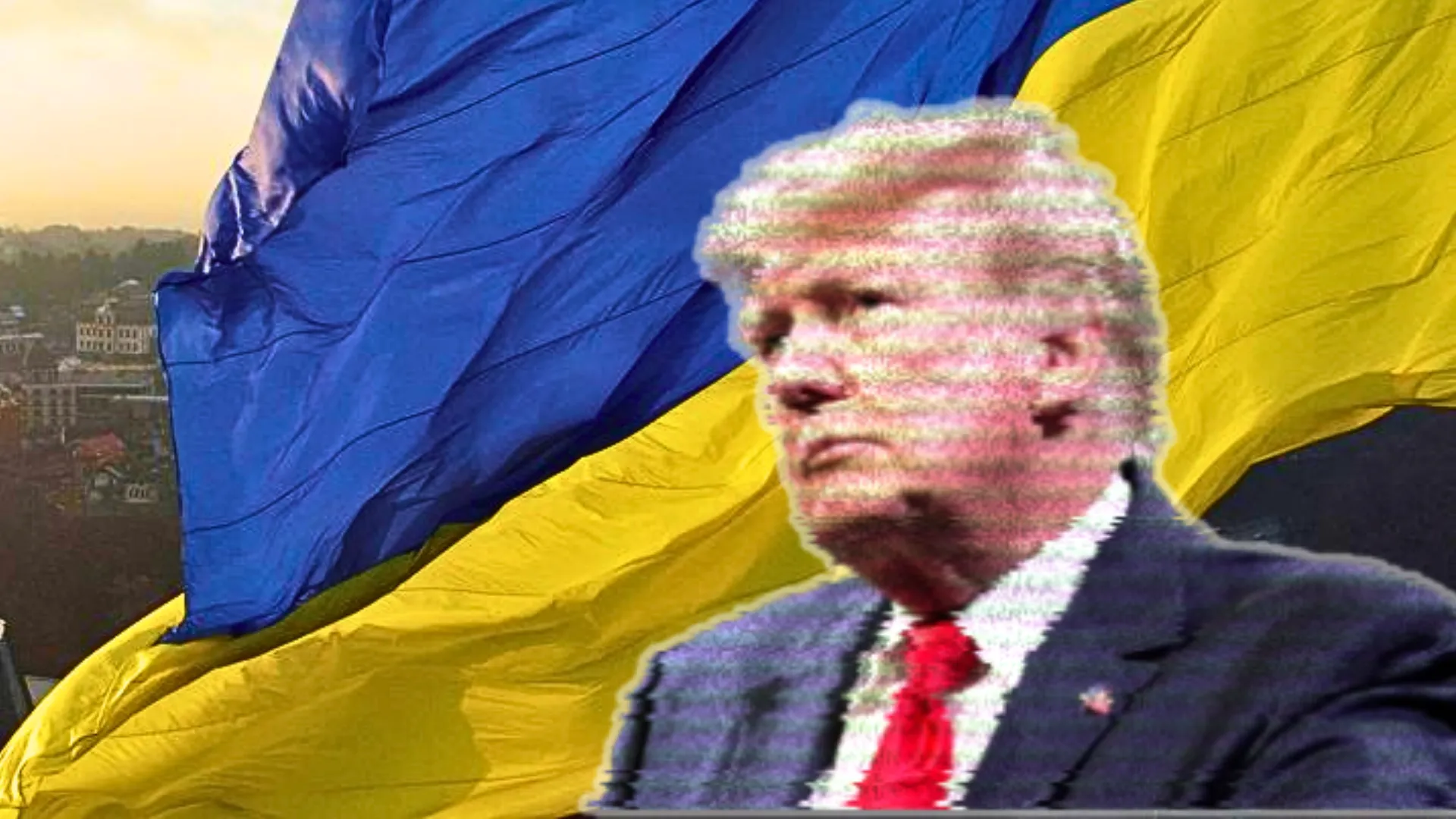 US President Donald Trump with Ukraine flag