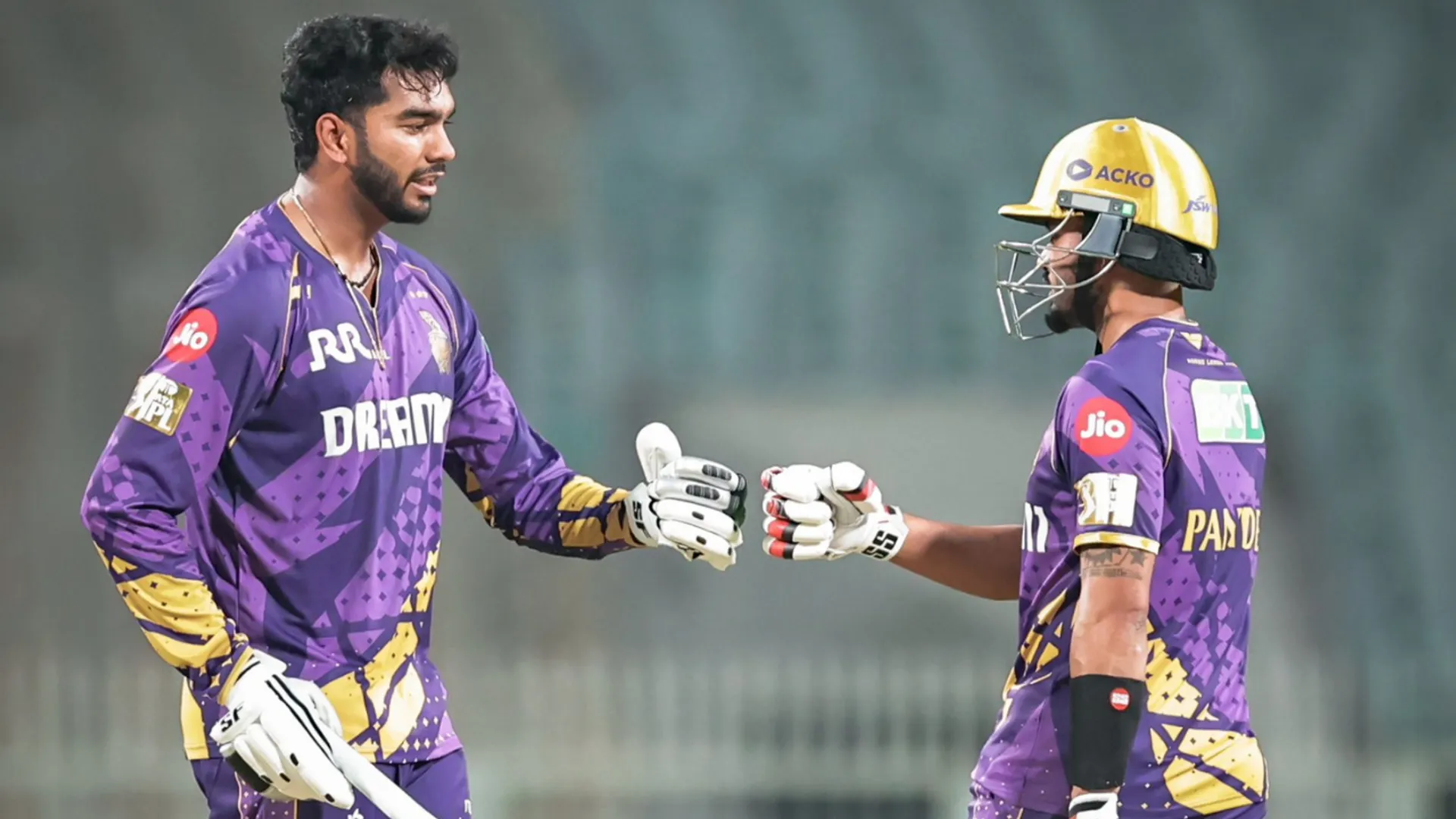 KKR players take part in a training session on Wednesday