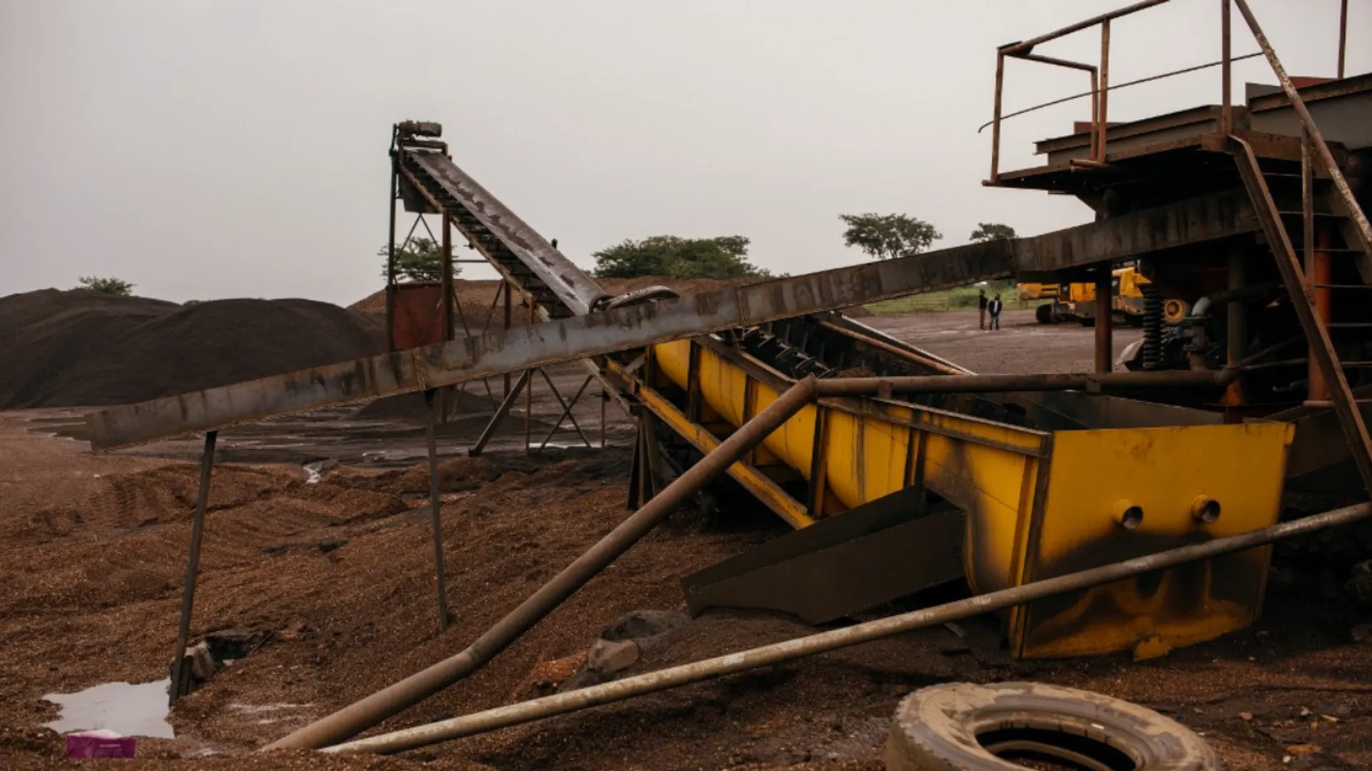 A general view of mining machinery at a Chinese run, small scale open pit copper and manganese mine in Serenje, Zambia's Central Province, on February 28, 2025.