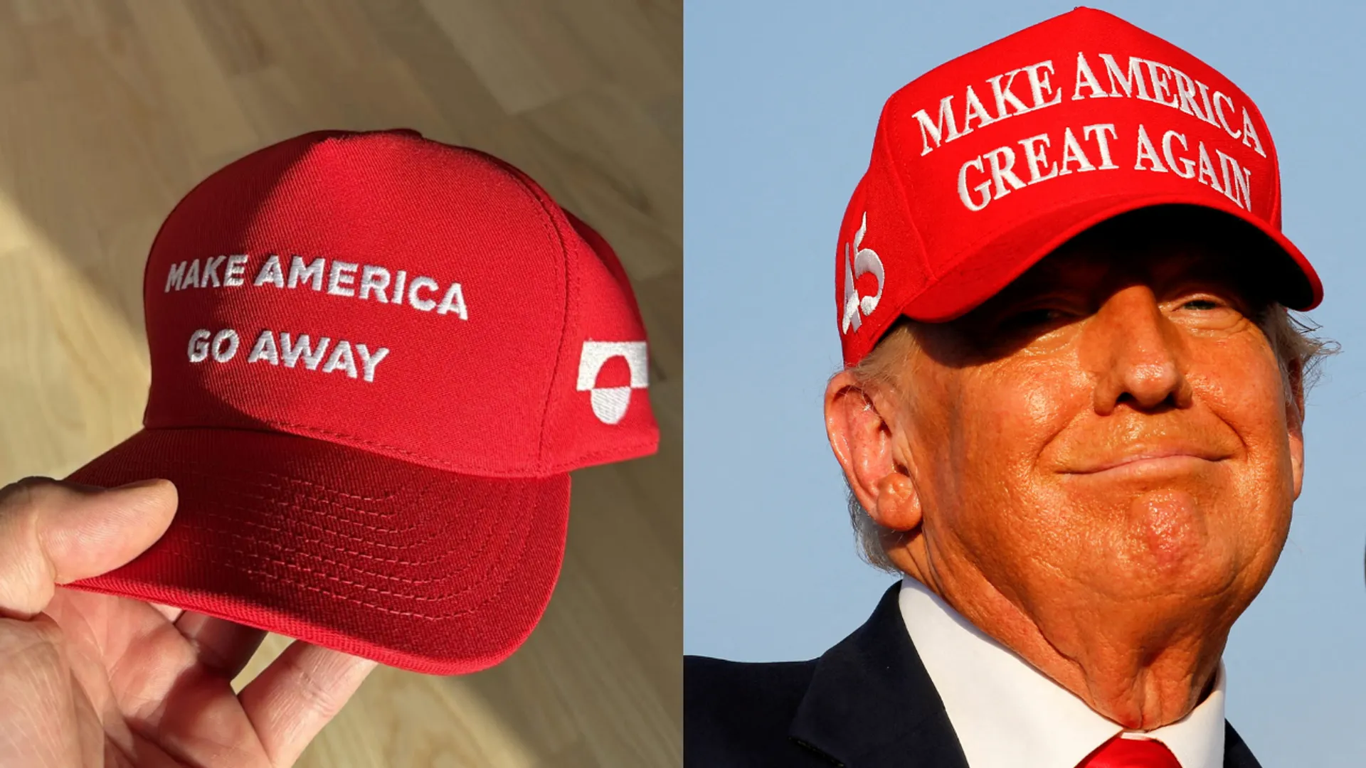 ‘Make America Again’ vs ‘Make America Go Away’ hats
