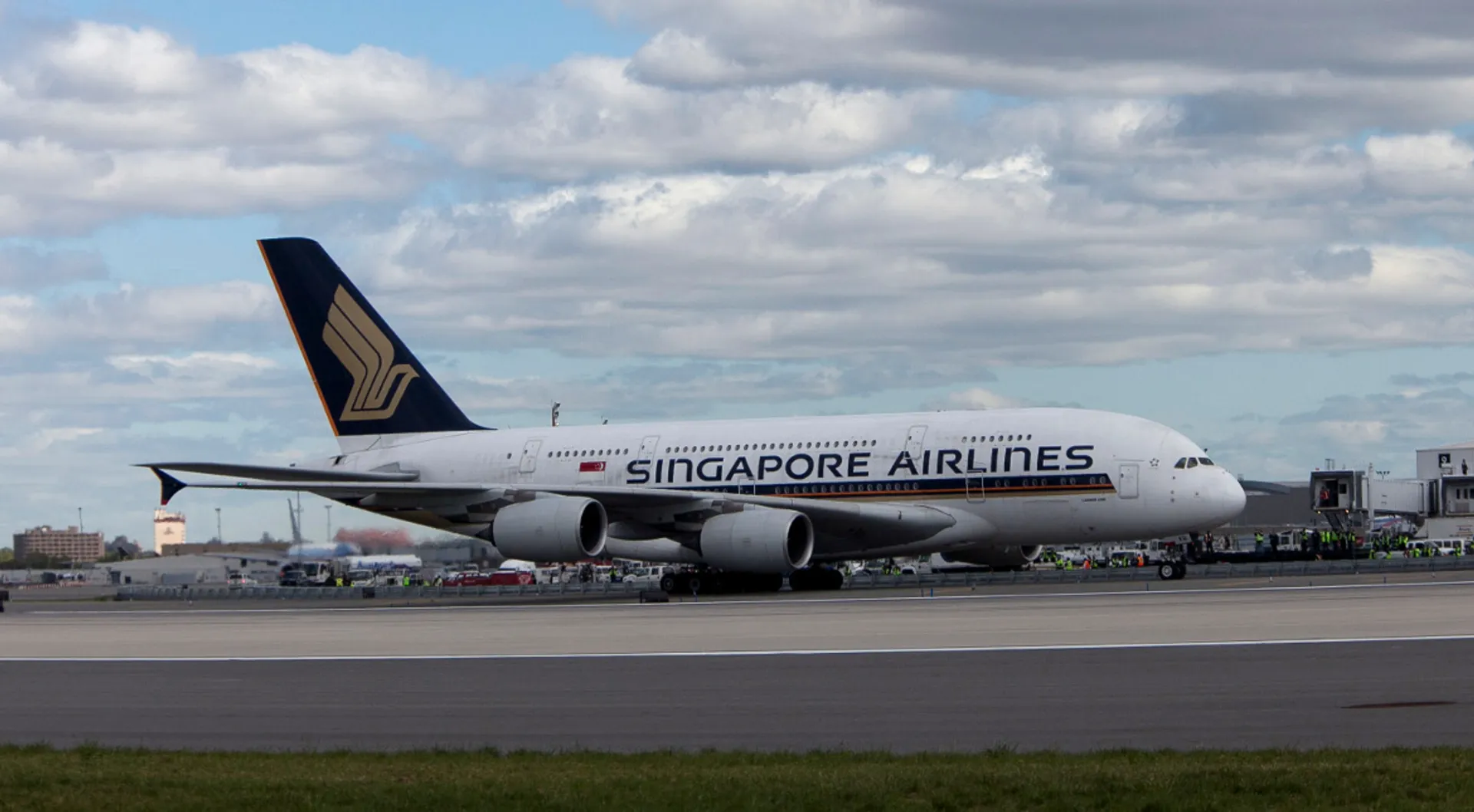 Singapore Airlines plane catches fire after making emergency landing at Changi