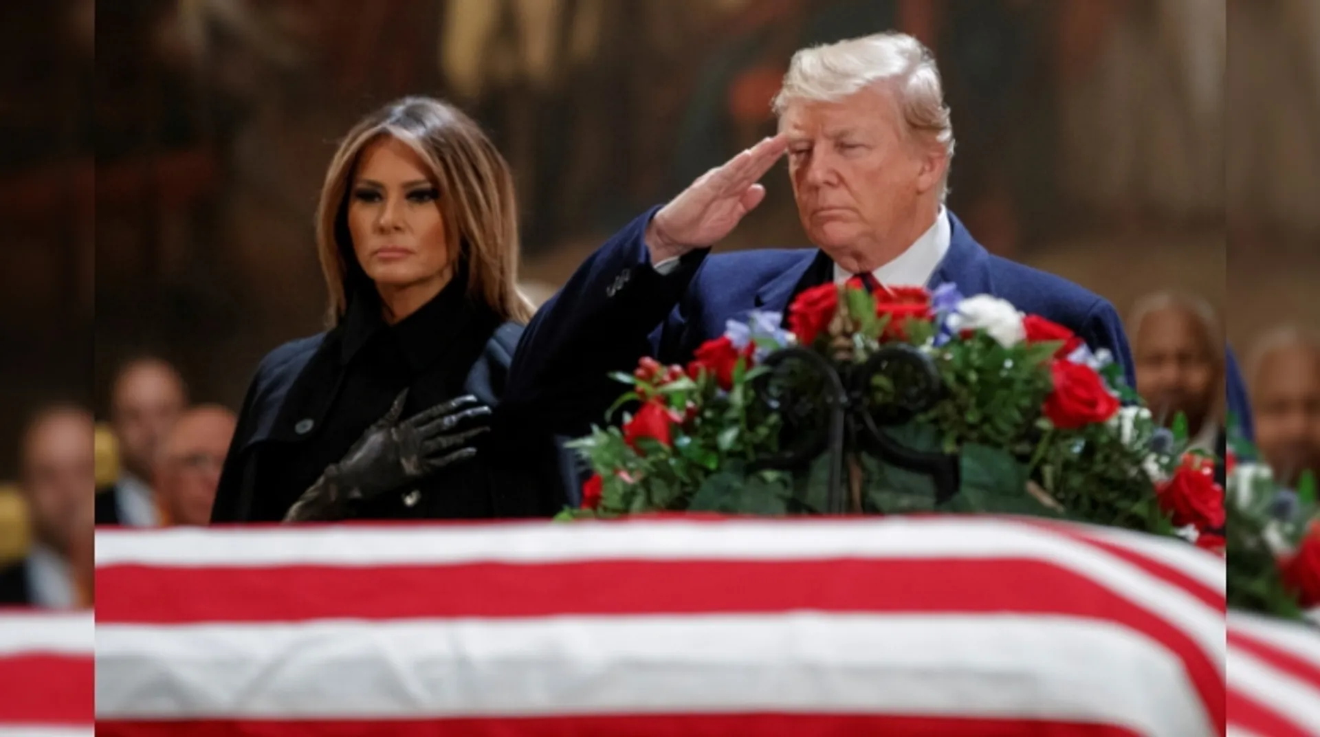Trump pays respects as president Bush lies in state in US Capitol