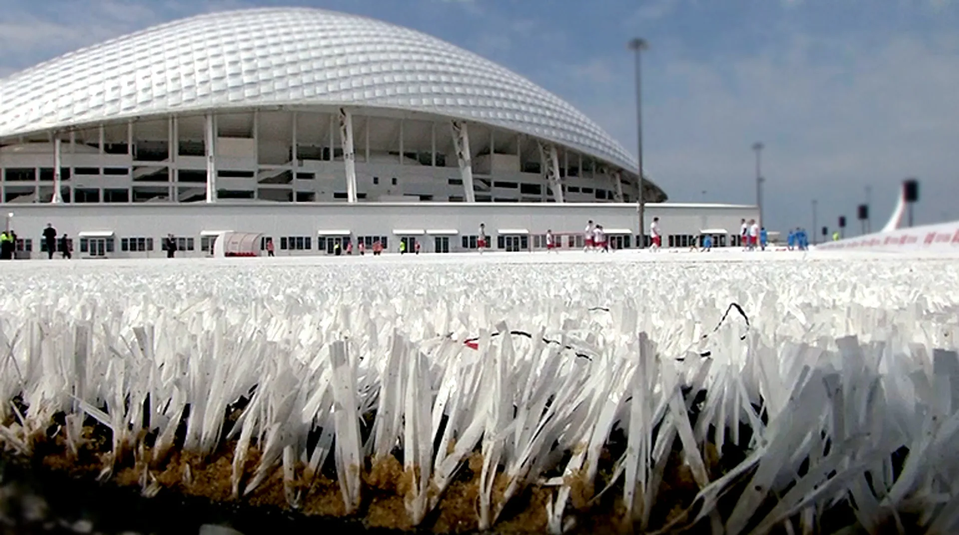 Plastic pitch made from recycled World Cup 2018 cups opens