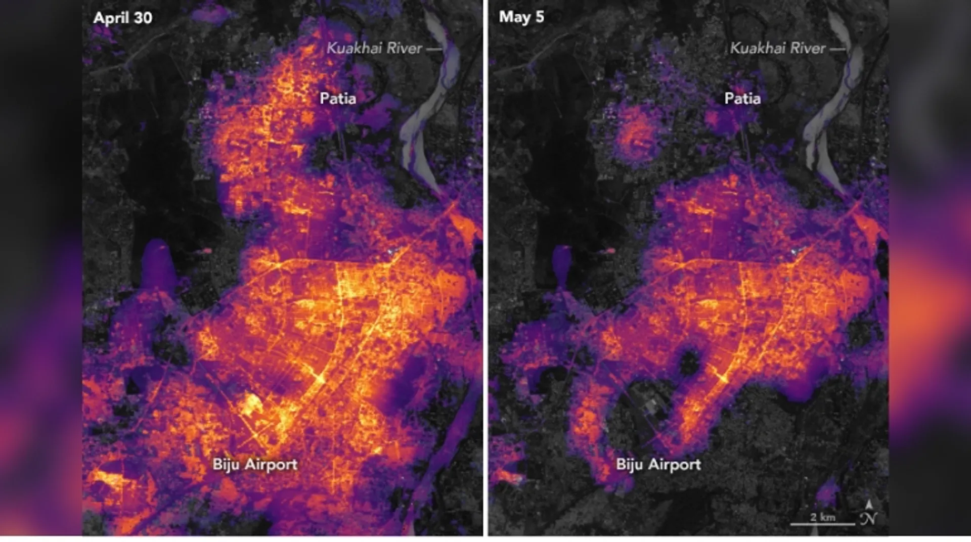 Cyclone Fani: NASA shares before-after photos of power outage caused by storm in Odisha