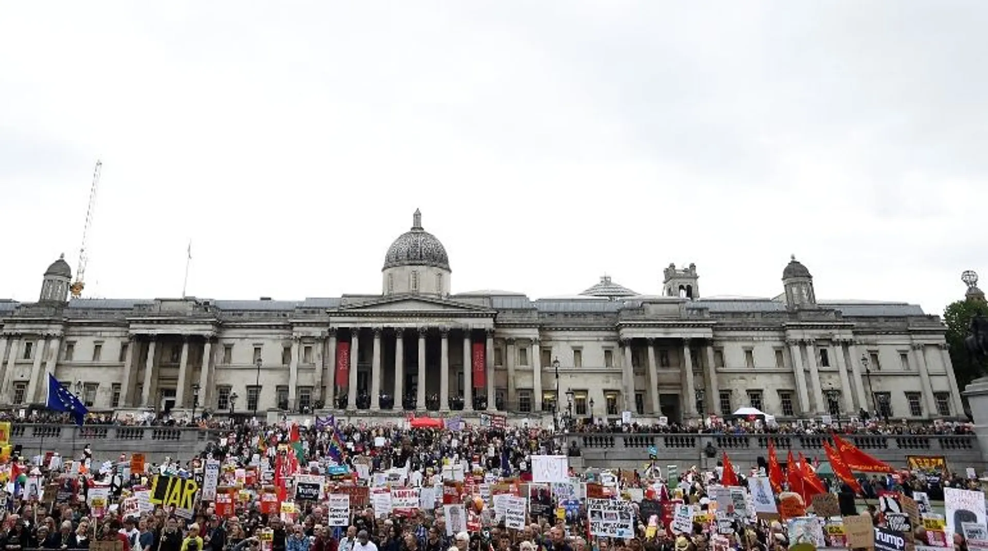 Thousands protest against Trump in London but fewer than last year