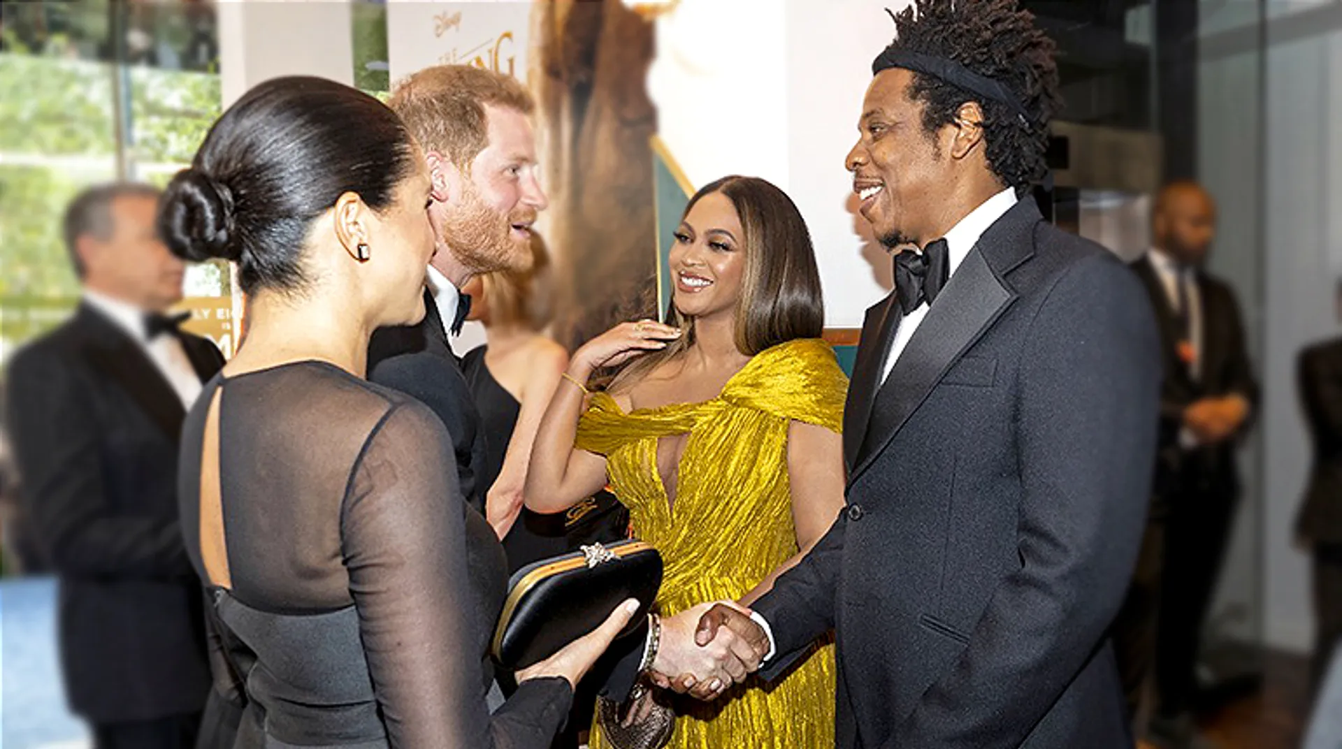 Beyonce and Jay Z meet the Duke and Duchess of Sussex at 'Lion King' premiere