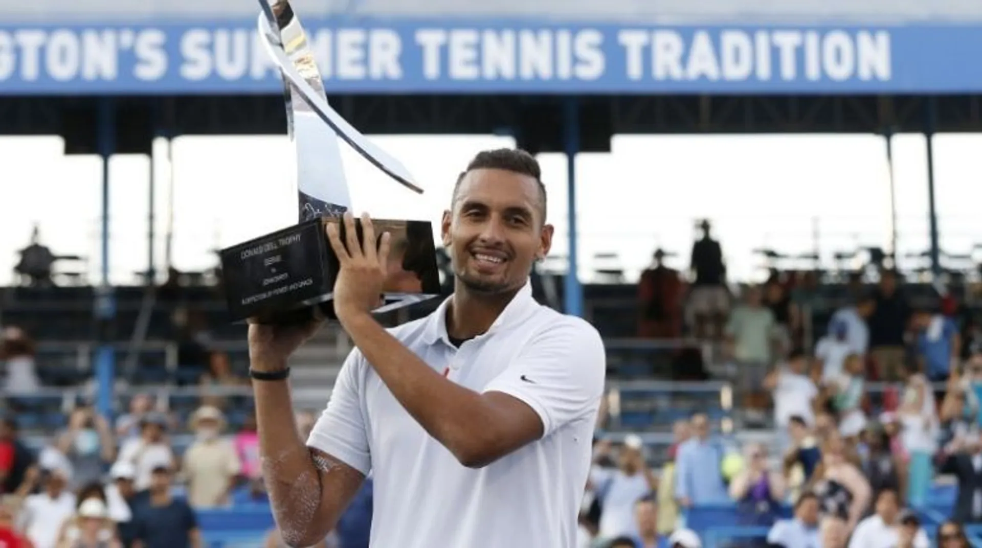 Nick Kyrgios fights off back spasms to win Citi Open title