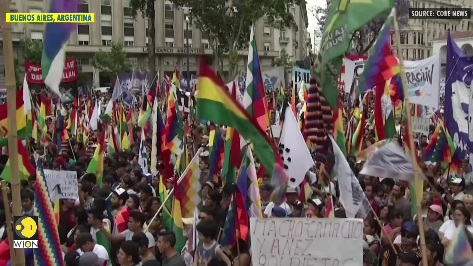 Bolivians in Argentina protest interim government