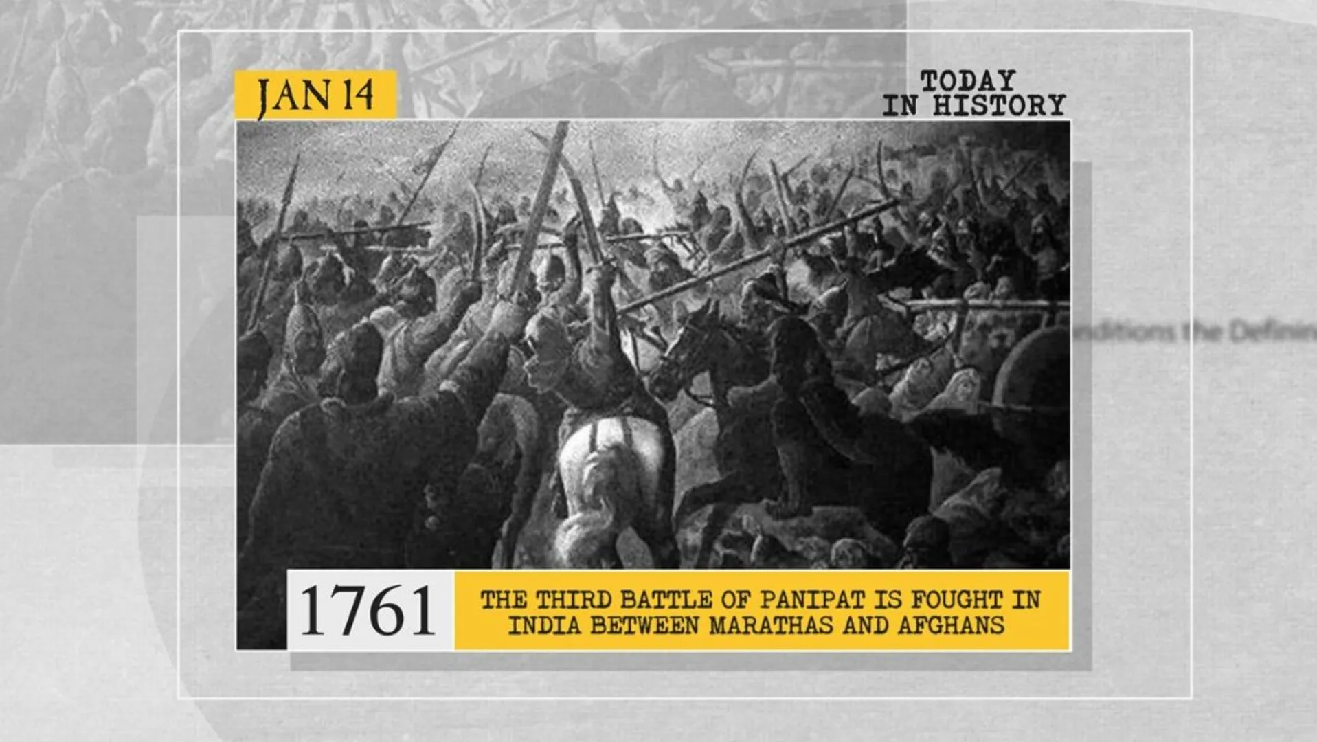 January 14 in History: From third battle of Panipat to an open war and lot more!