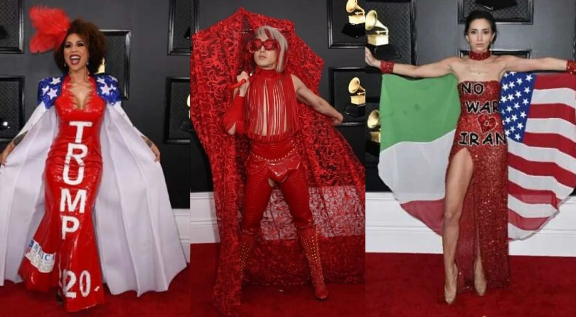 62nd Grammys: Celebrities make political statements through their red carpet outfits