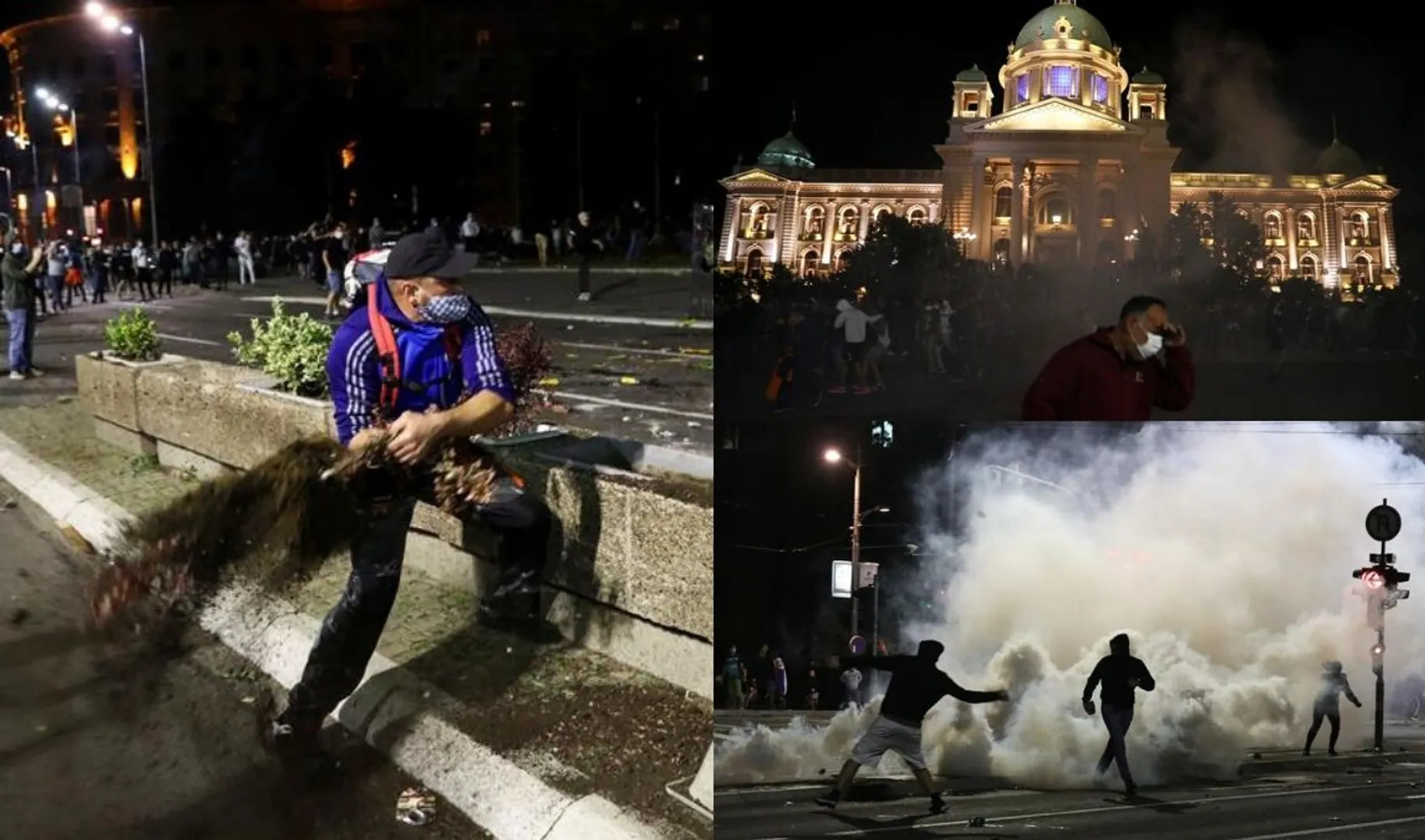 Demonstrators storm Serbian parliament in protest over lockdown