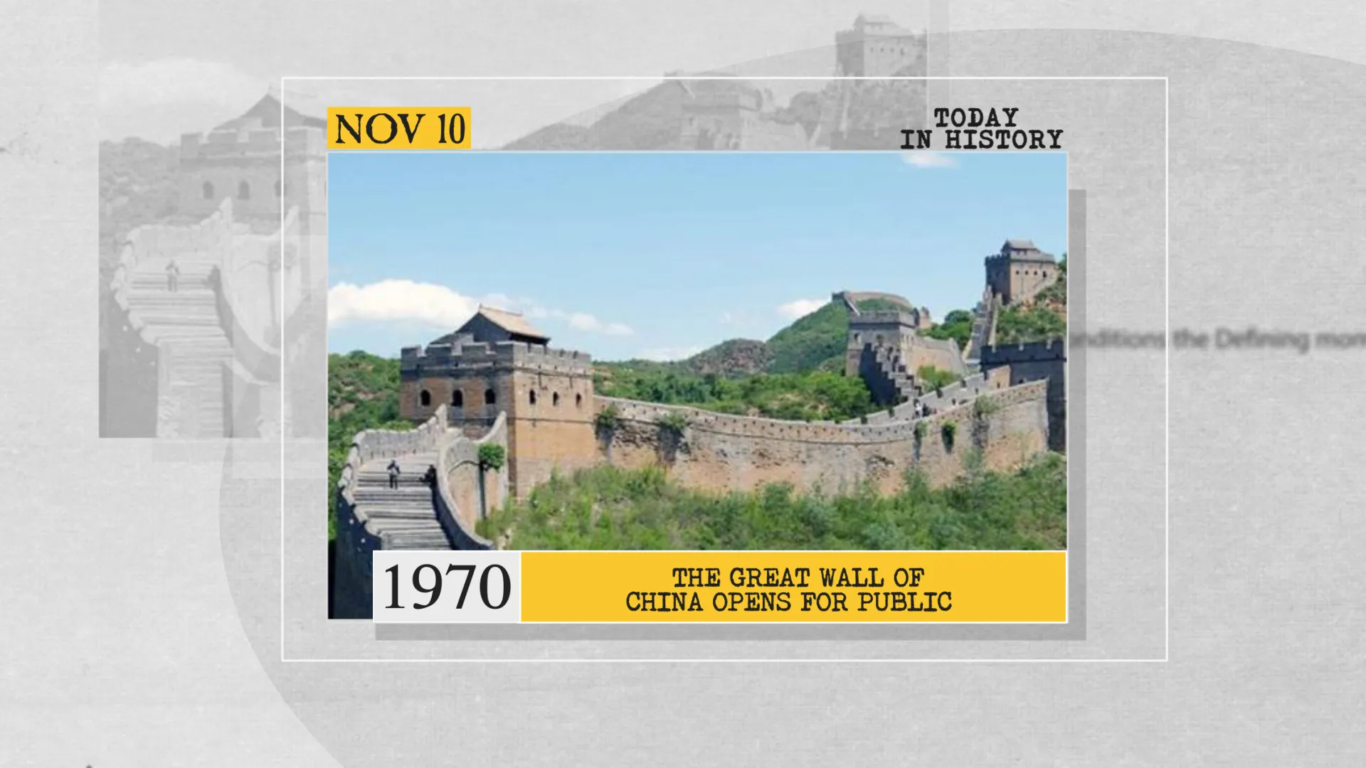 November 10 in history: World’s first biker, opening of the Great Wall of China and more