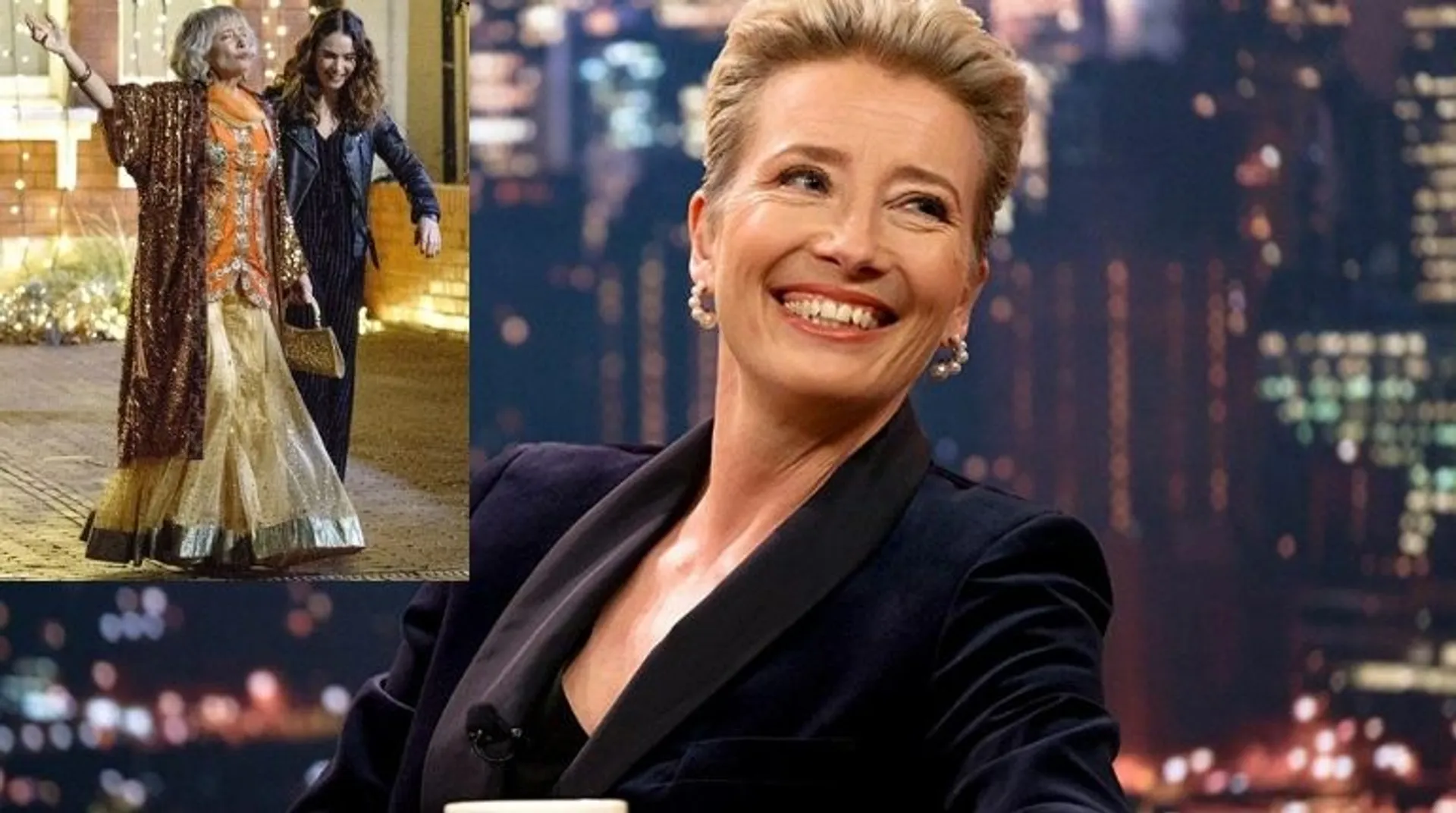 Emma Thompson dons Indian-style dress in images taken on sets of  'Whatâs Love Got To Do With It?'