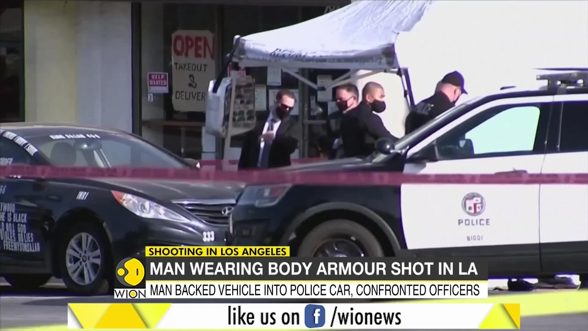 Los Angeles police shot man wearing body Armour after confrontation