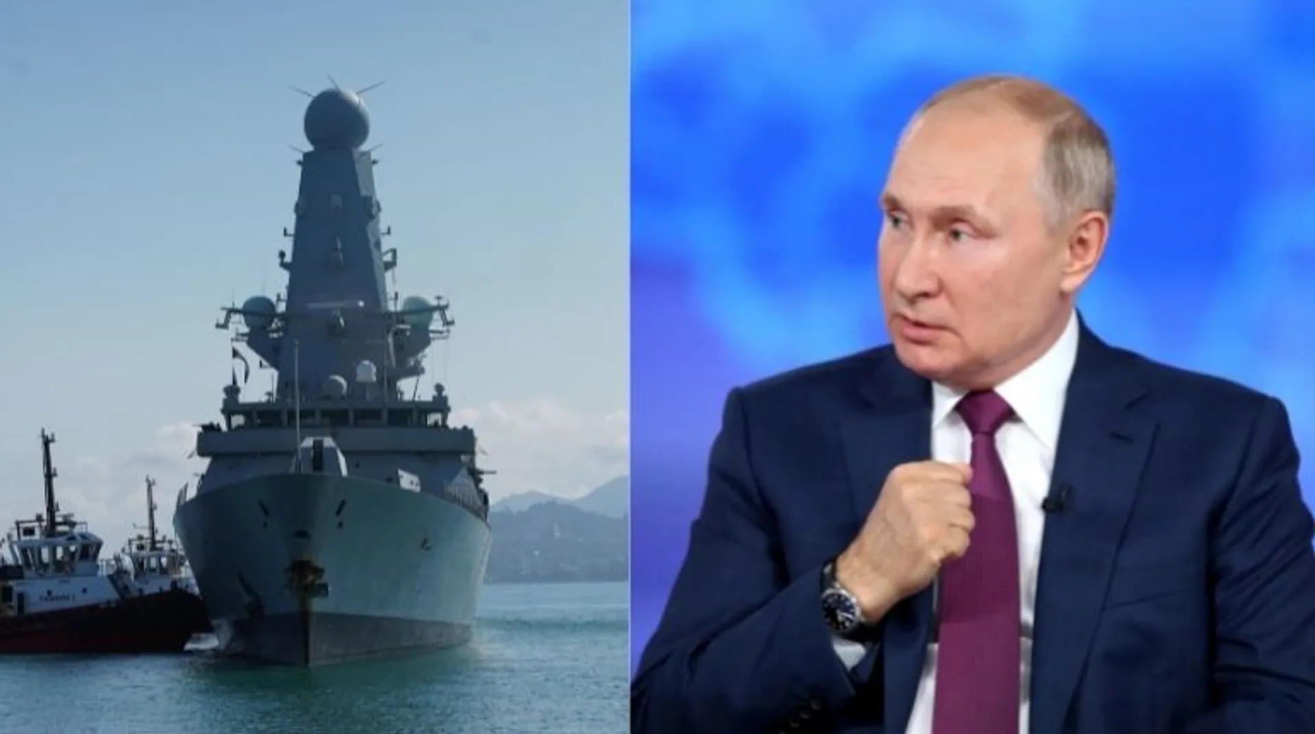 Putin accuses US of involvement in British warship row with Russia