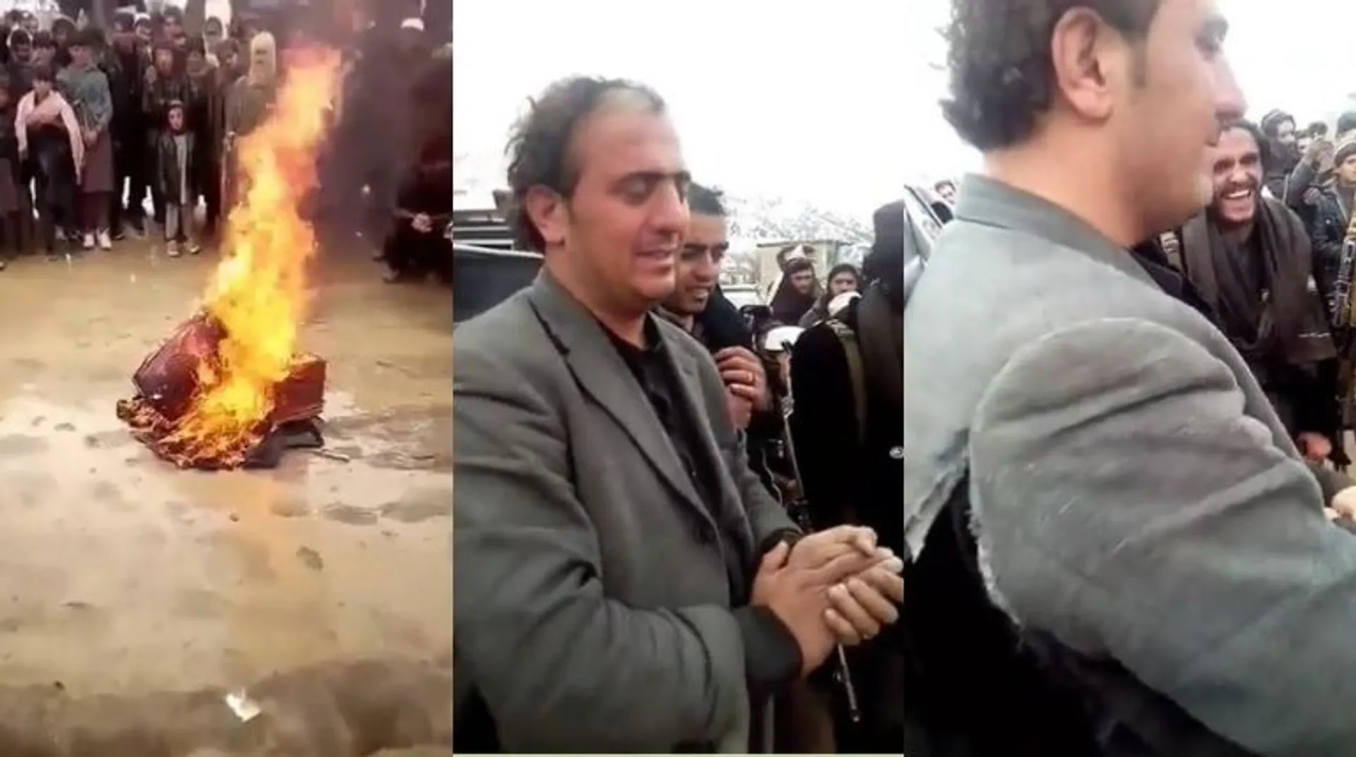 Watch: Talibanâs atrocities continue as fighters burn weeping musicianâs instrument in Afghanistan