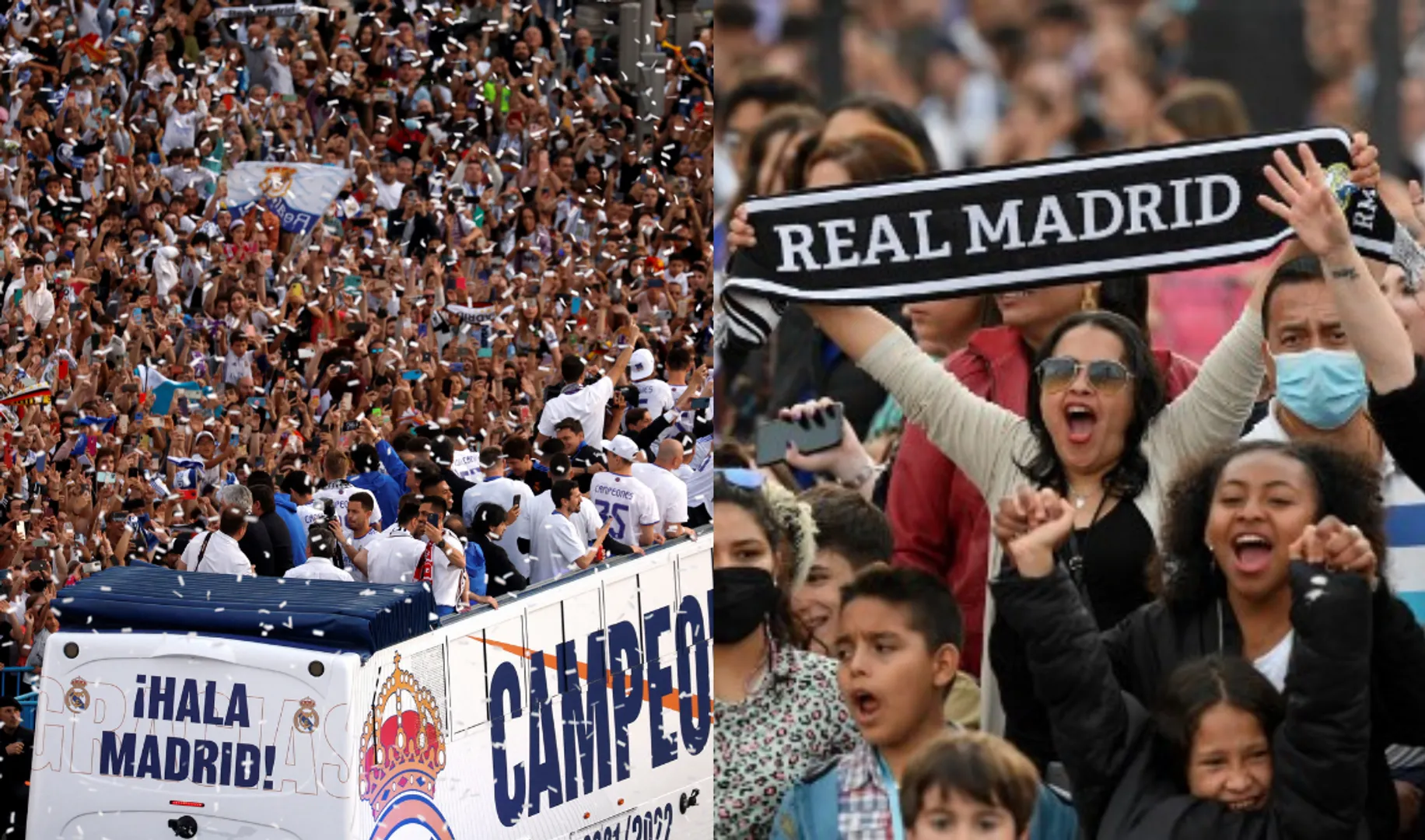 'We are the champions': Thousands of Real Madrid fans join the team in celebrating La Liga triumph
