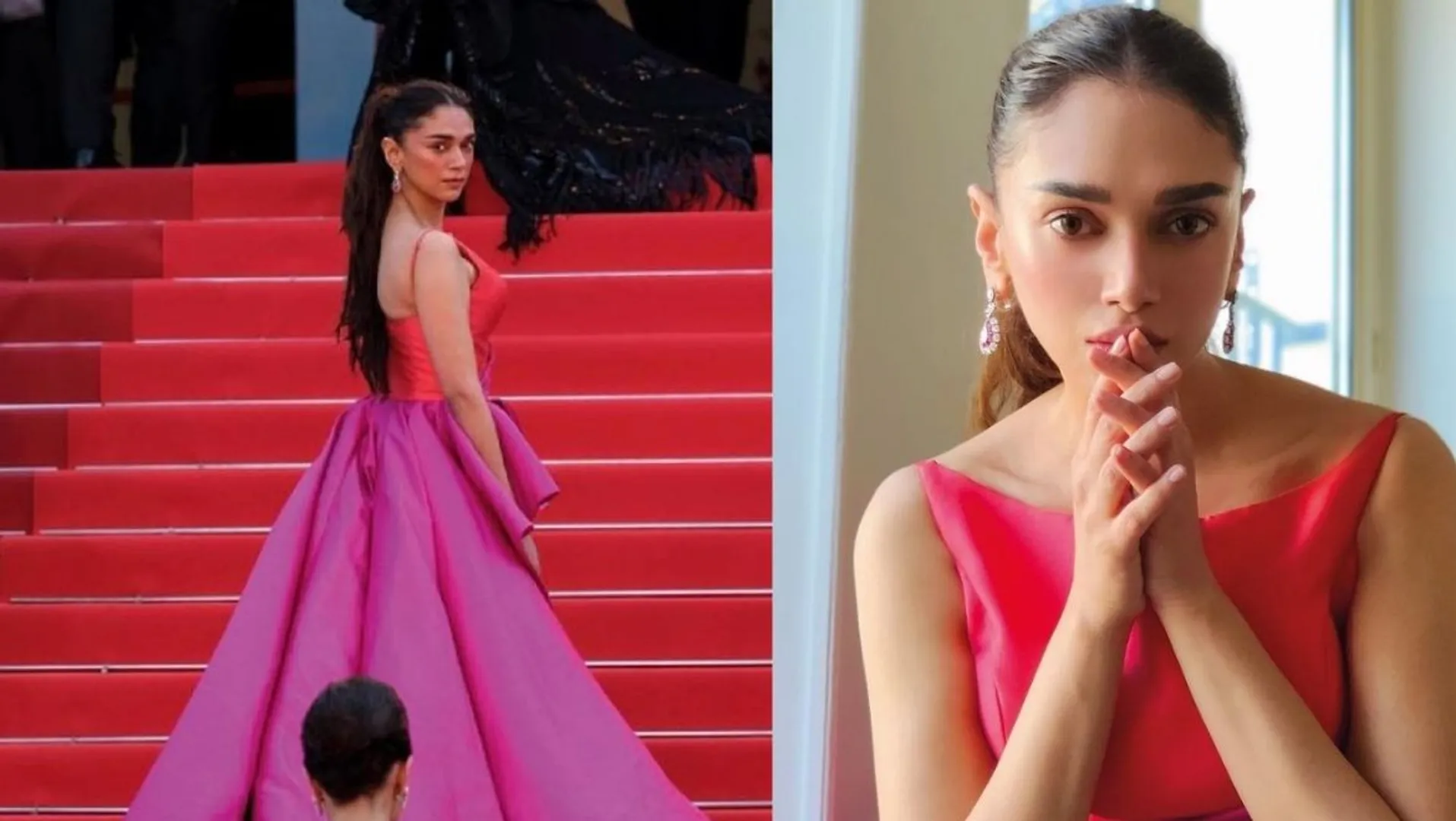 Cannes 2022: Aditi Rao Hydari slays her red carpet debut in a gorgeous thigh-slit gownÂ 