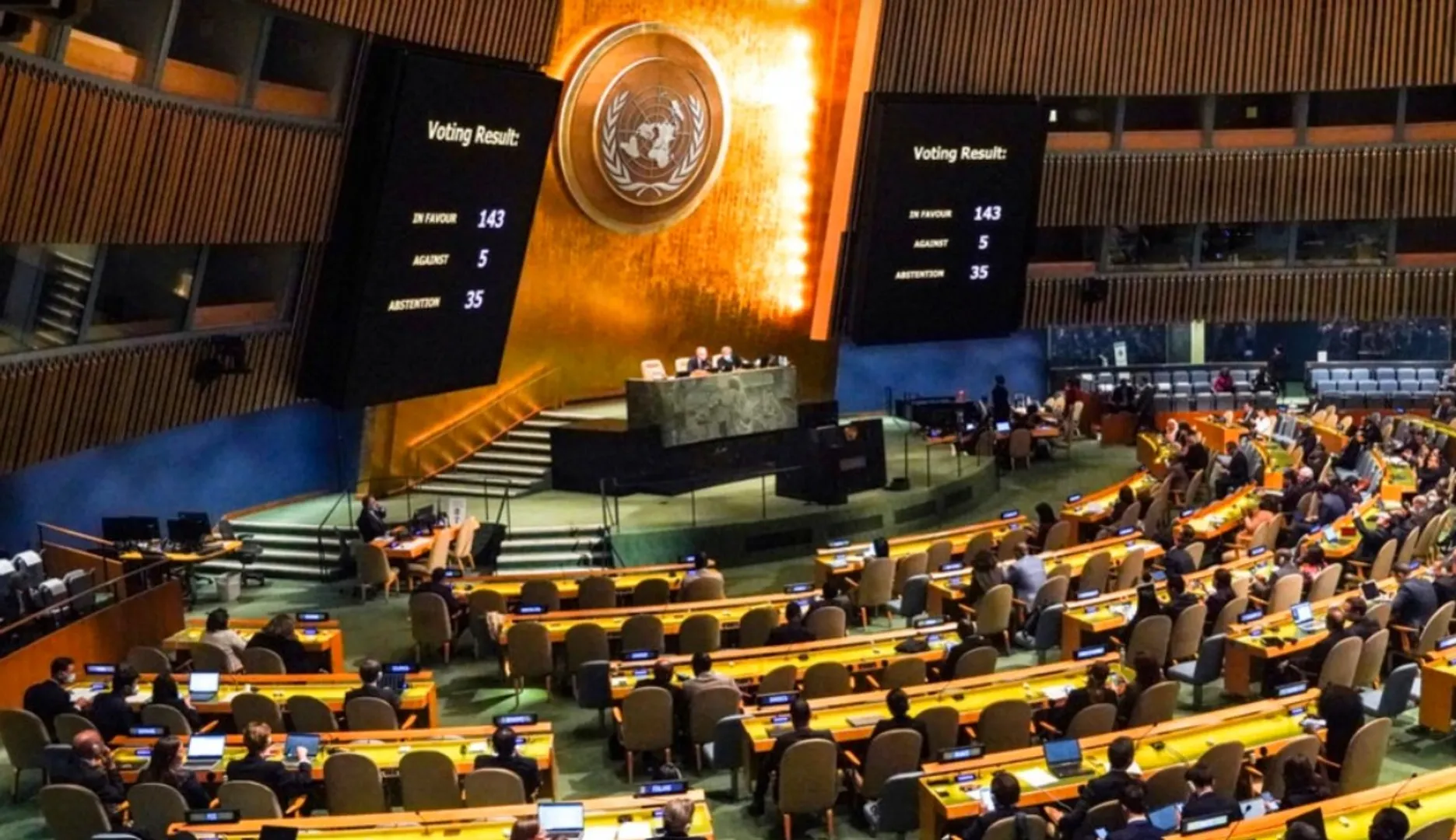 UN General Assembly adopts resolution condemning Russia’s attempted annexation of Ukraine’s regions