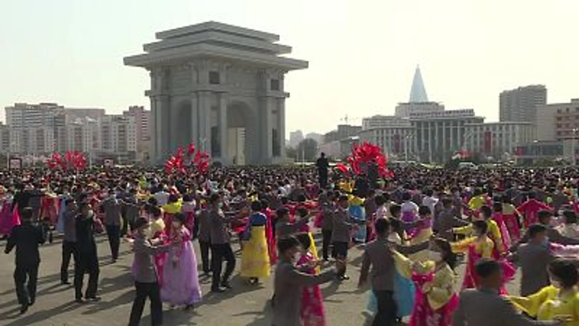 Watch: North Koreans dance to celebrate 11th anniversary of Kim's military leadership