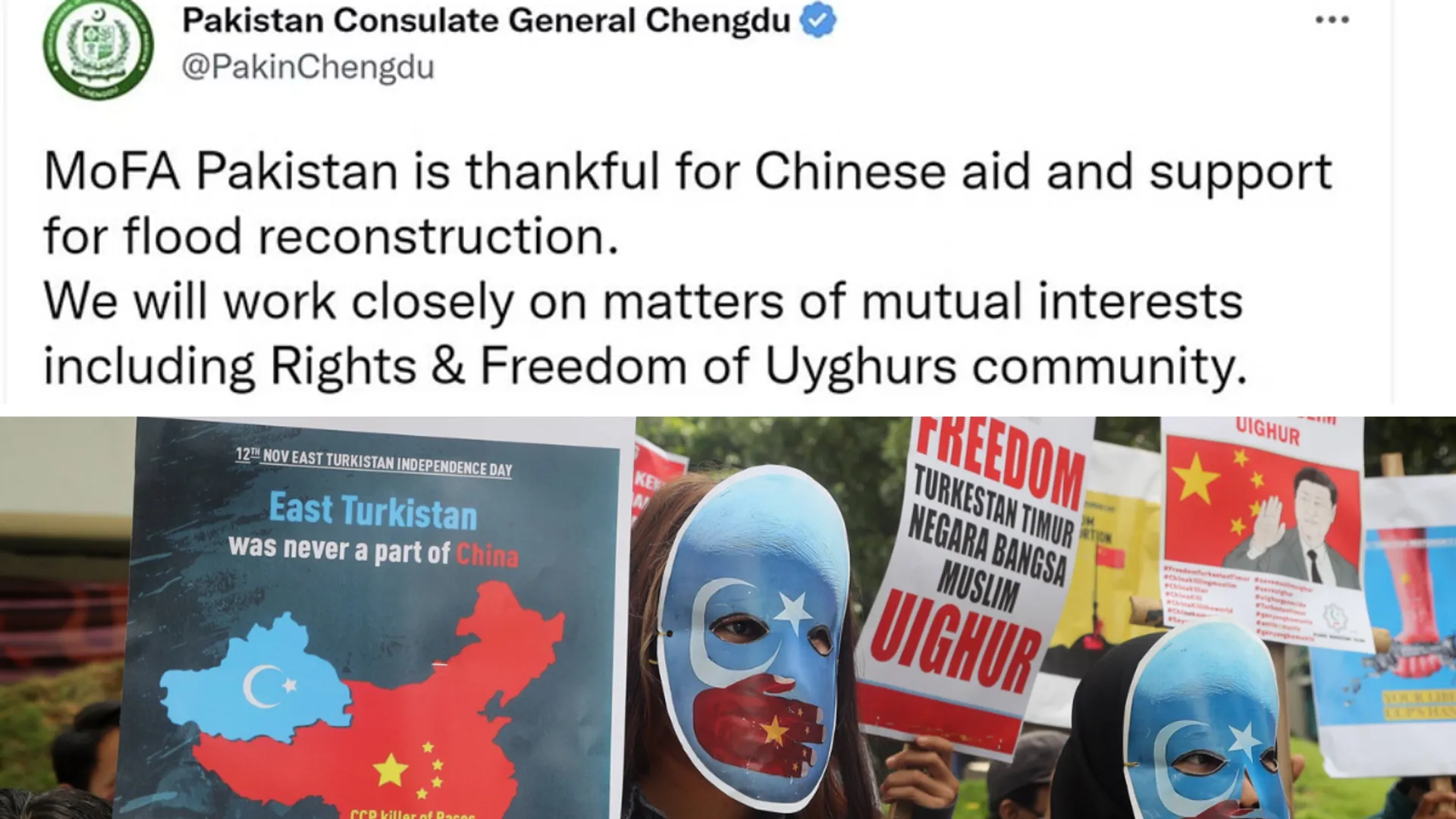 Pakistanâs Consulate in China tweets post on âfreedom of Uyghursâ, govt says account hacked