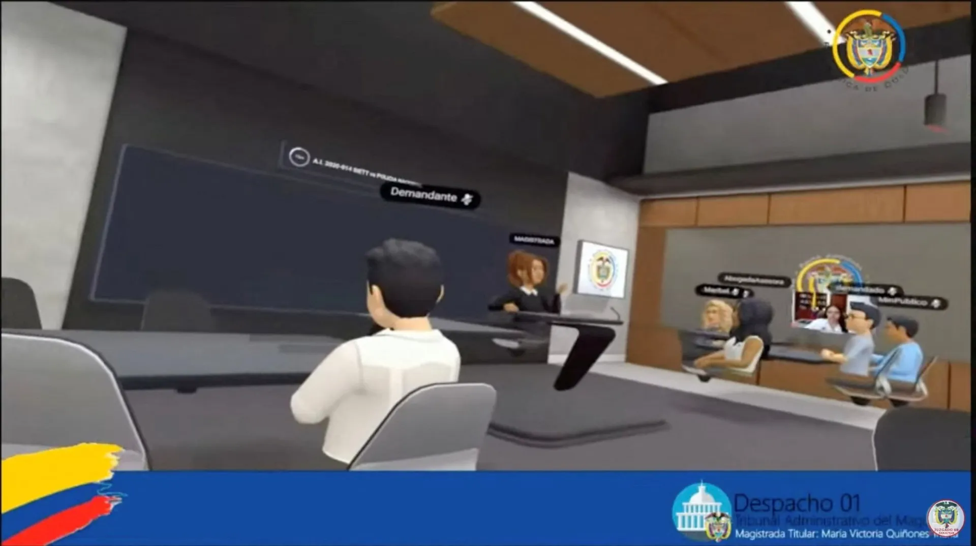 Colombian court holds 2-3 hour long virtual court hearing