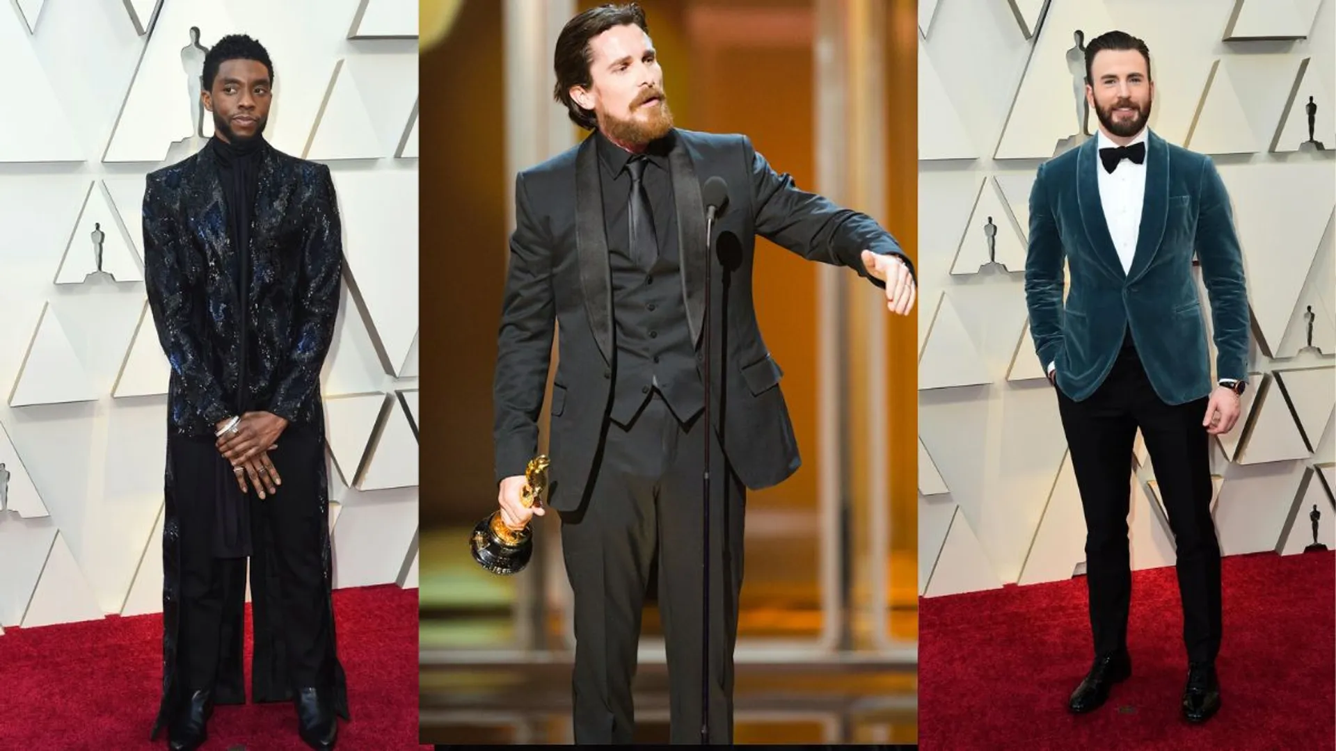 In Pics | Chadwick Boseman, Christian Bale, Chris Evans and more stylish male looks at Oscars!