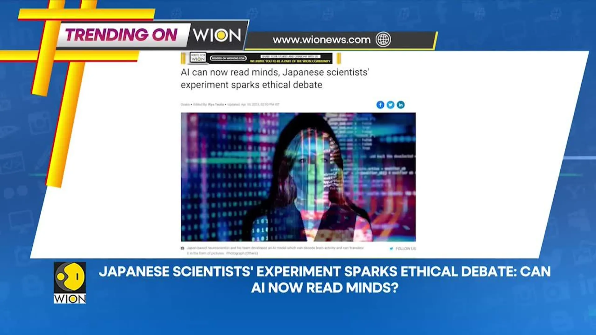 Japanese scientists' experiment sparks ethical debate: Can AI now read minds? | | Trending on WION