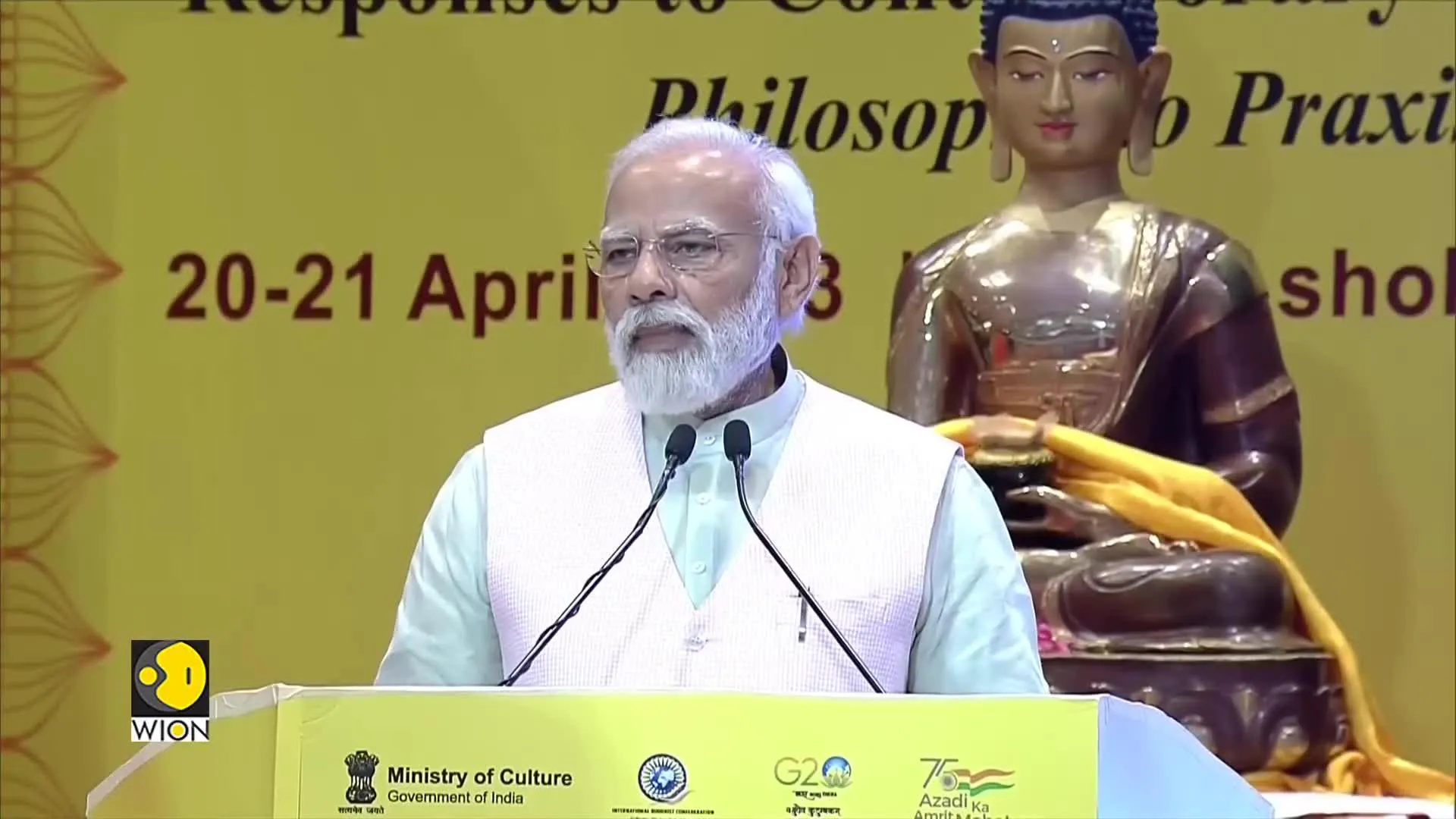 Indian PM Modi addresses inaugural session of Global Buddhist Summit