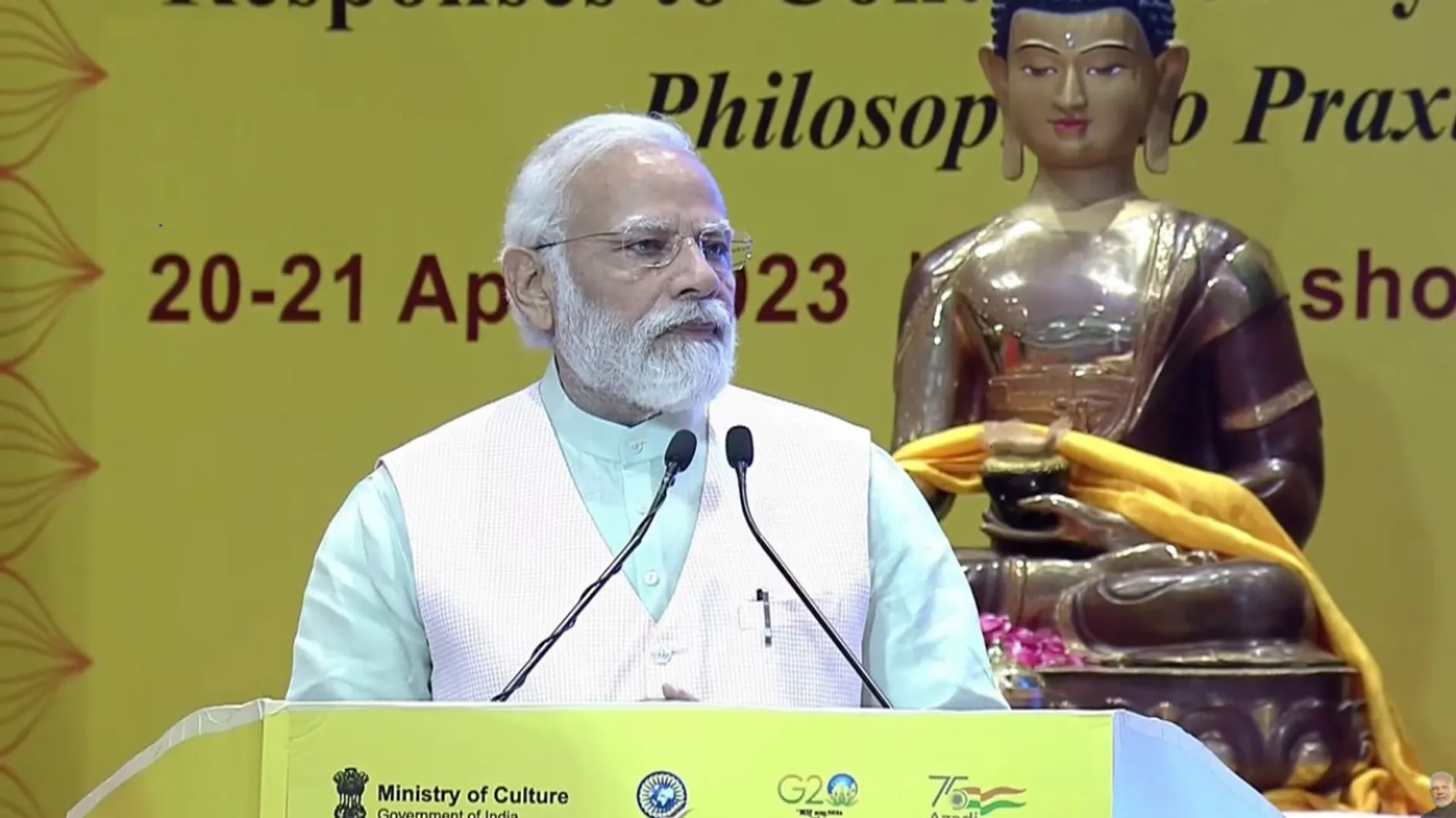 Global Buddhist Summit: PM Modi says India is progressing by following Buddha's teachings