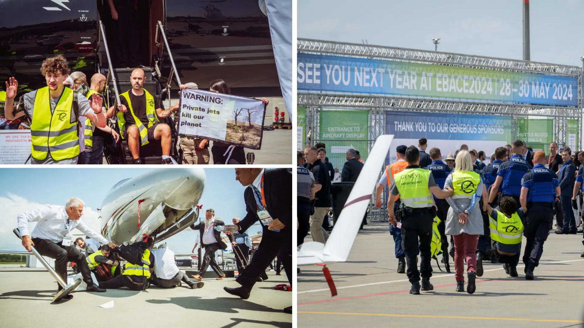In pics | At least 100 climate activists briefly block air traffic in Geneva, four injured