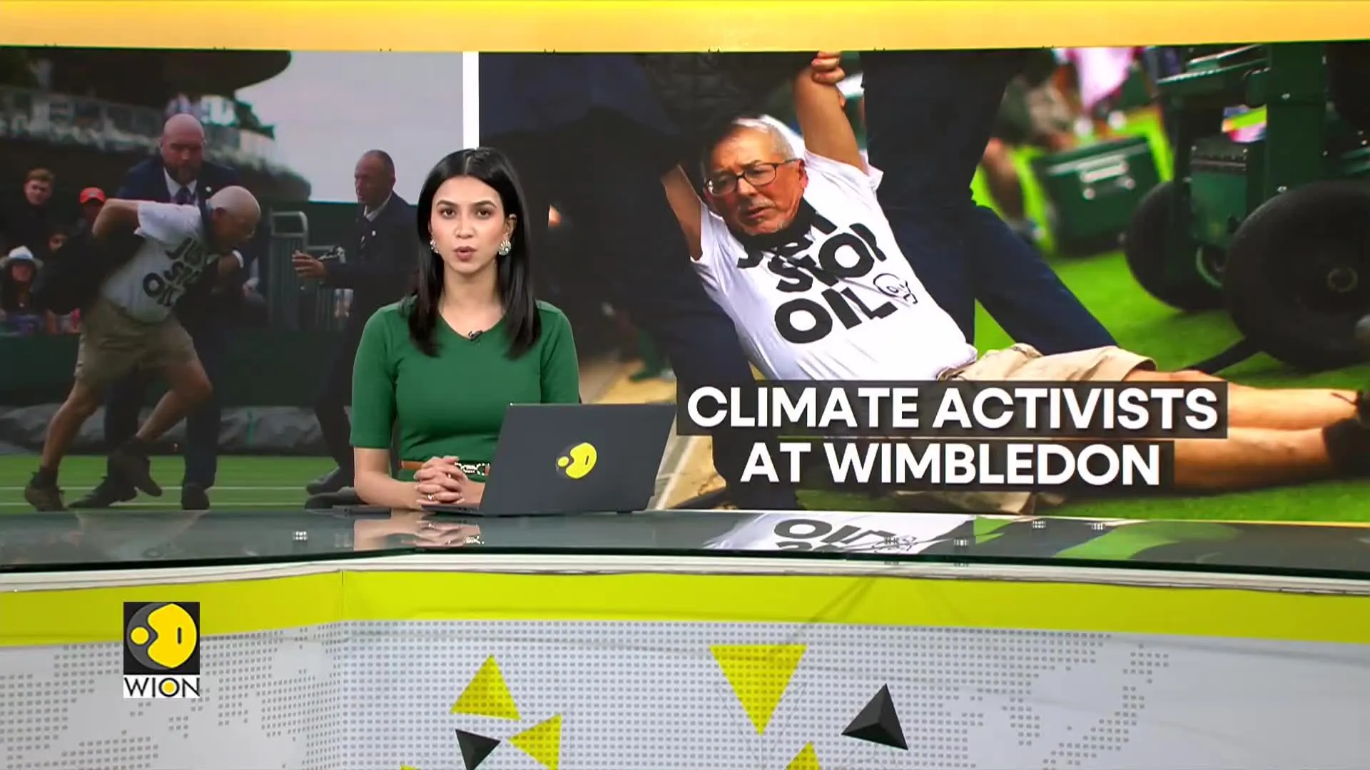 Wimbledon interrupted by activists from 'just stop oil'