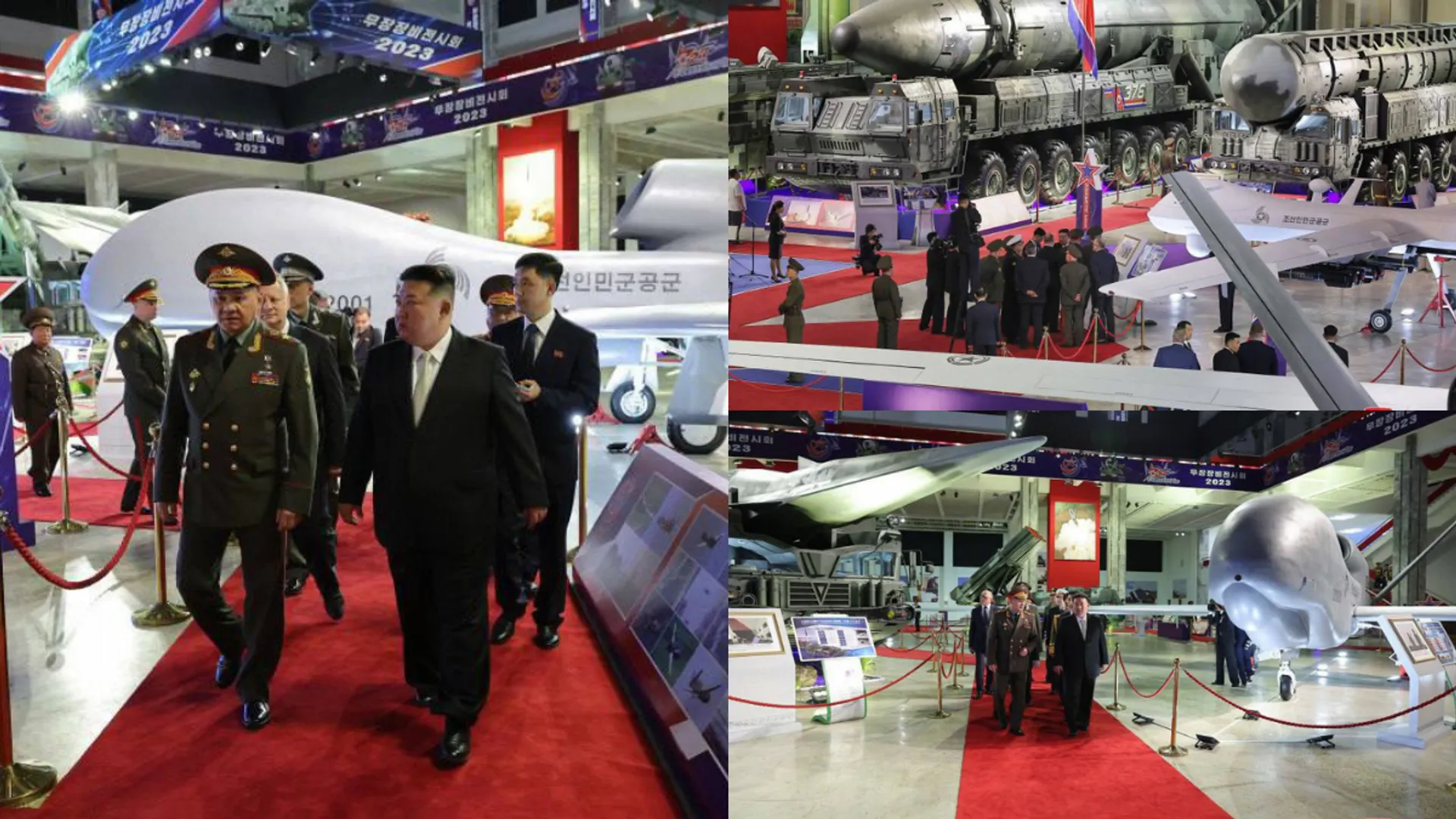 North Korea unveils US-like drones during exhibition attended by Russian, Chinese delegations